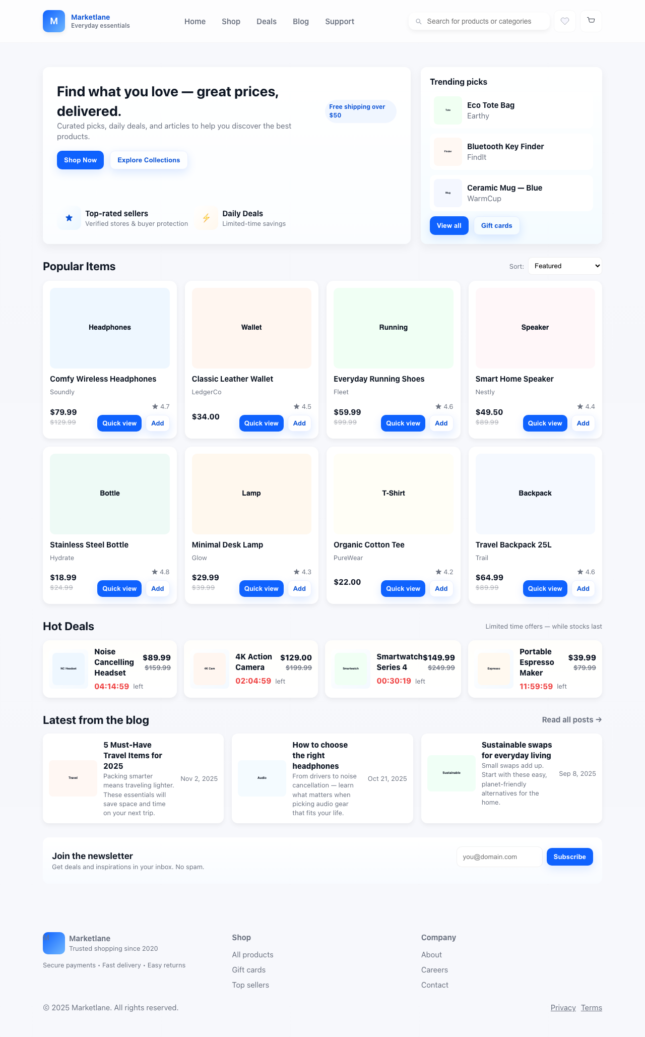 Screenshot sample 37 for shopping-home-page / GPT-5 Mini