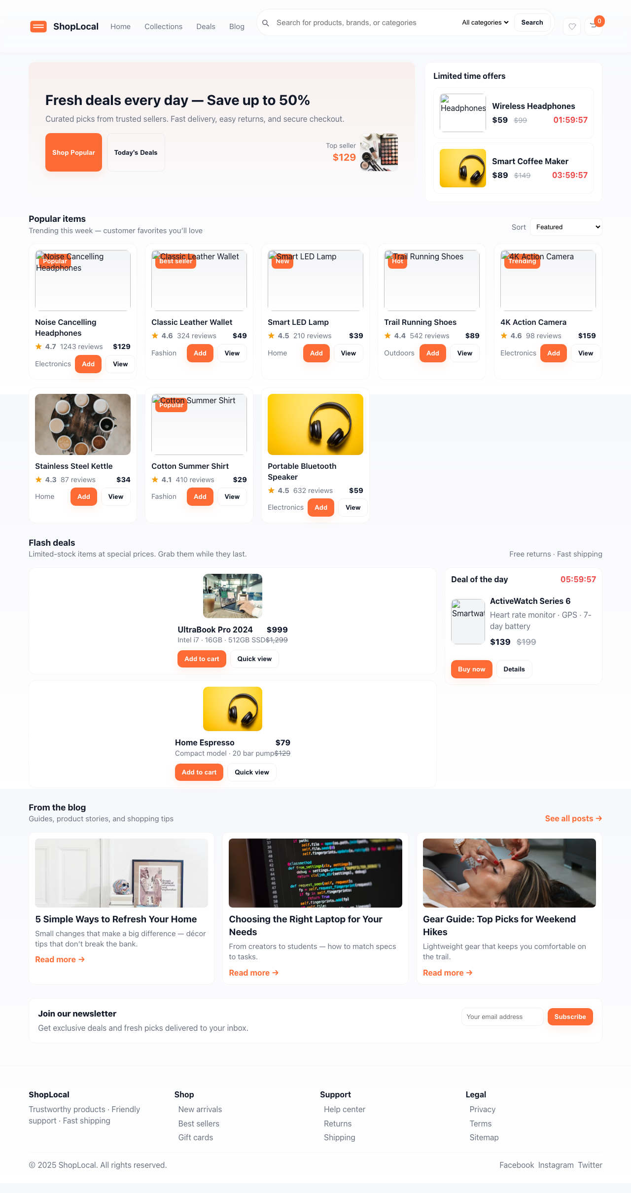 Screenshot sample 38 for shopping-home-page / GPT-5 Mini