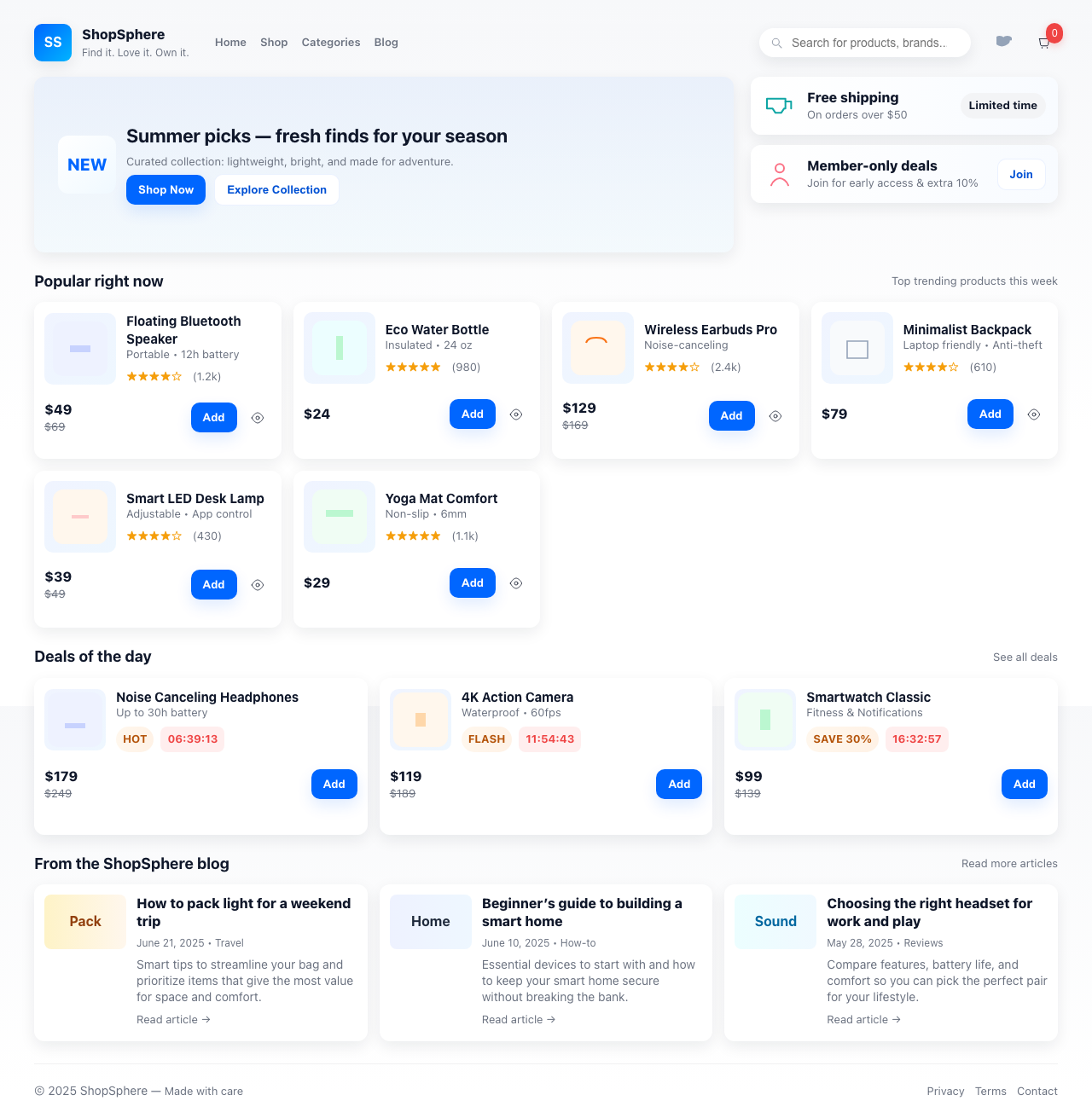 Screenshot sample 39 for shopping-home-page / GPT-5 Mini