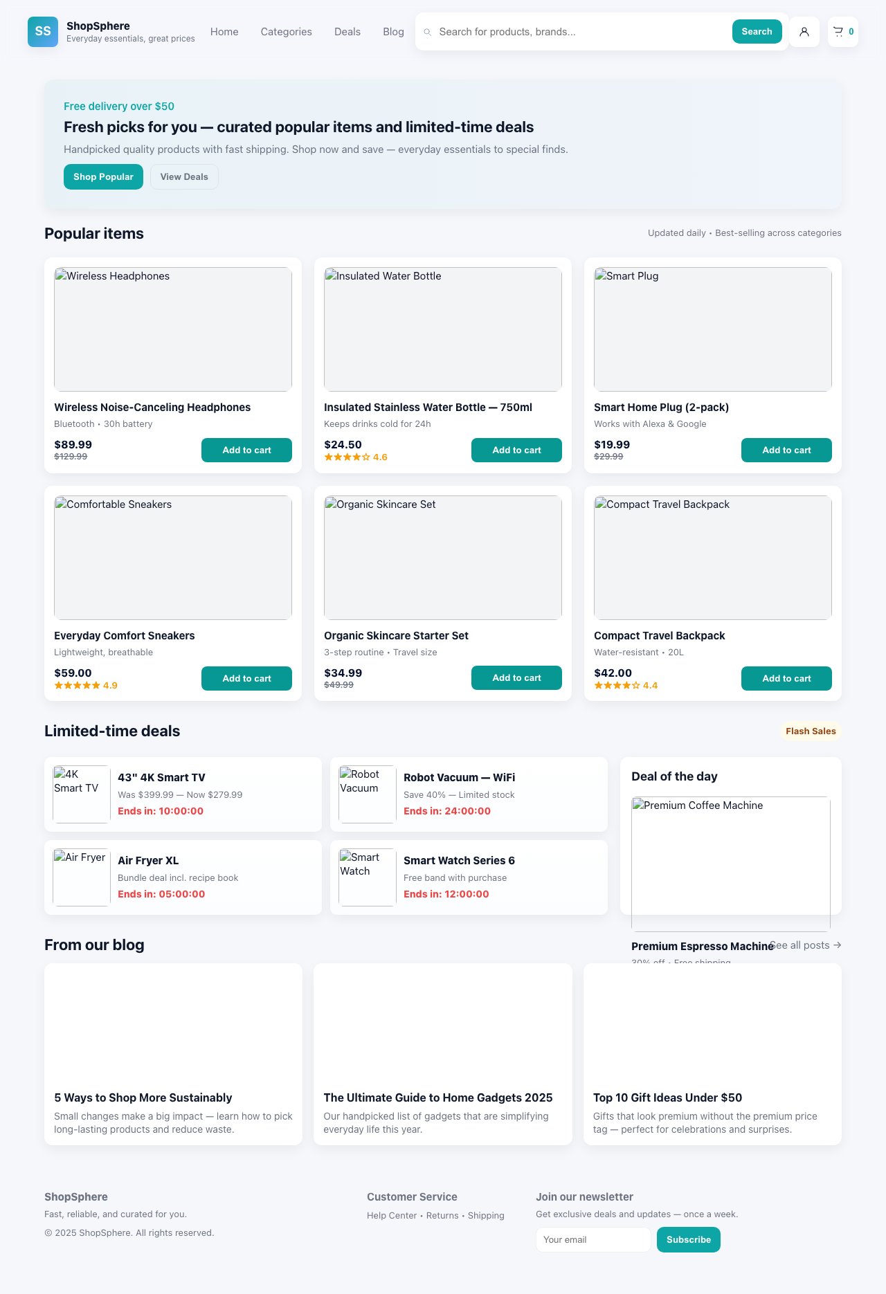 Screenshot sample 42 for shopping-home-page / GPT-5 Mini