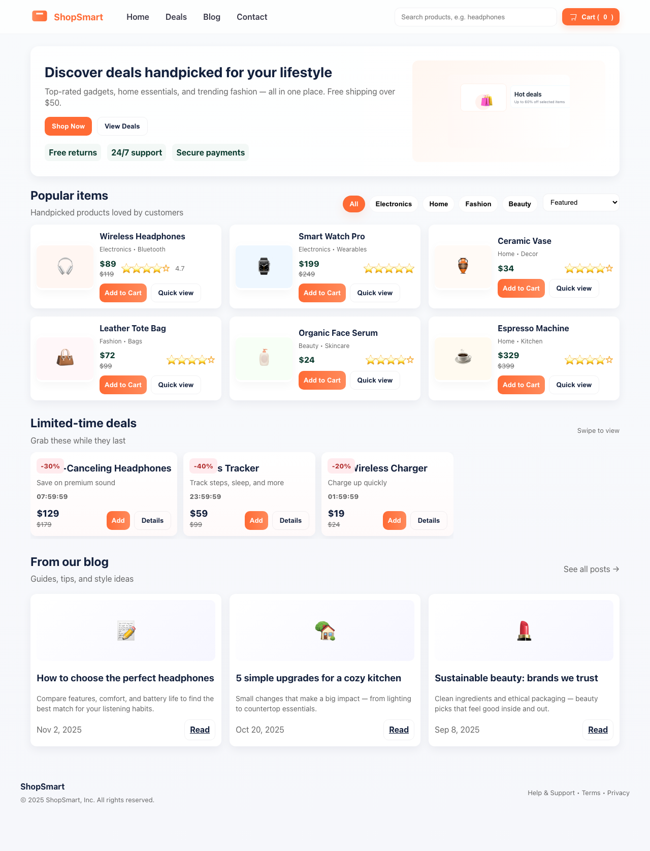 Screenshot sample 44 for shopping-home-page / GPT-5 Mini