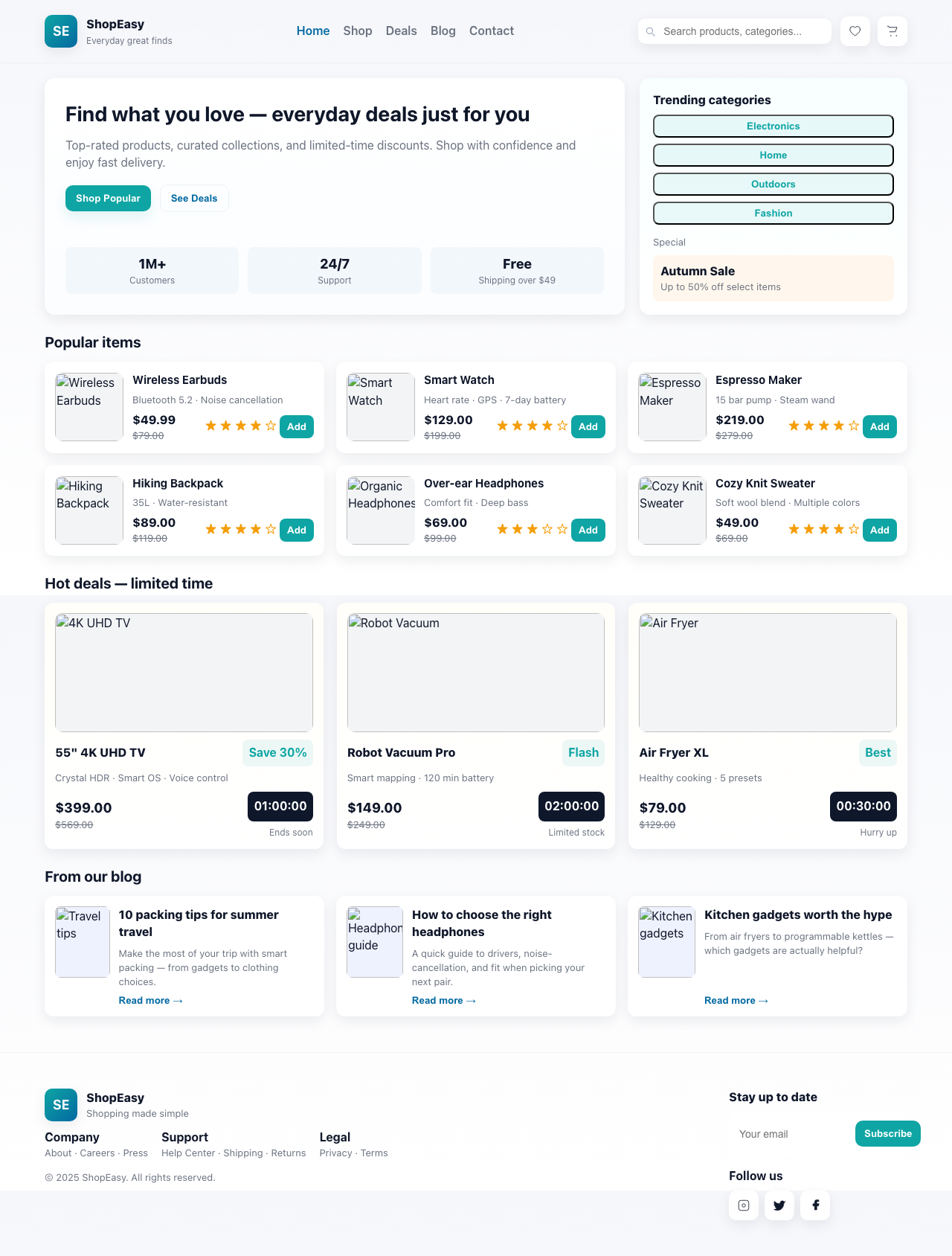 Screenshot sample 45 for shopping-home-page / GPT-5 Mini