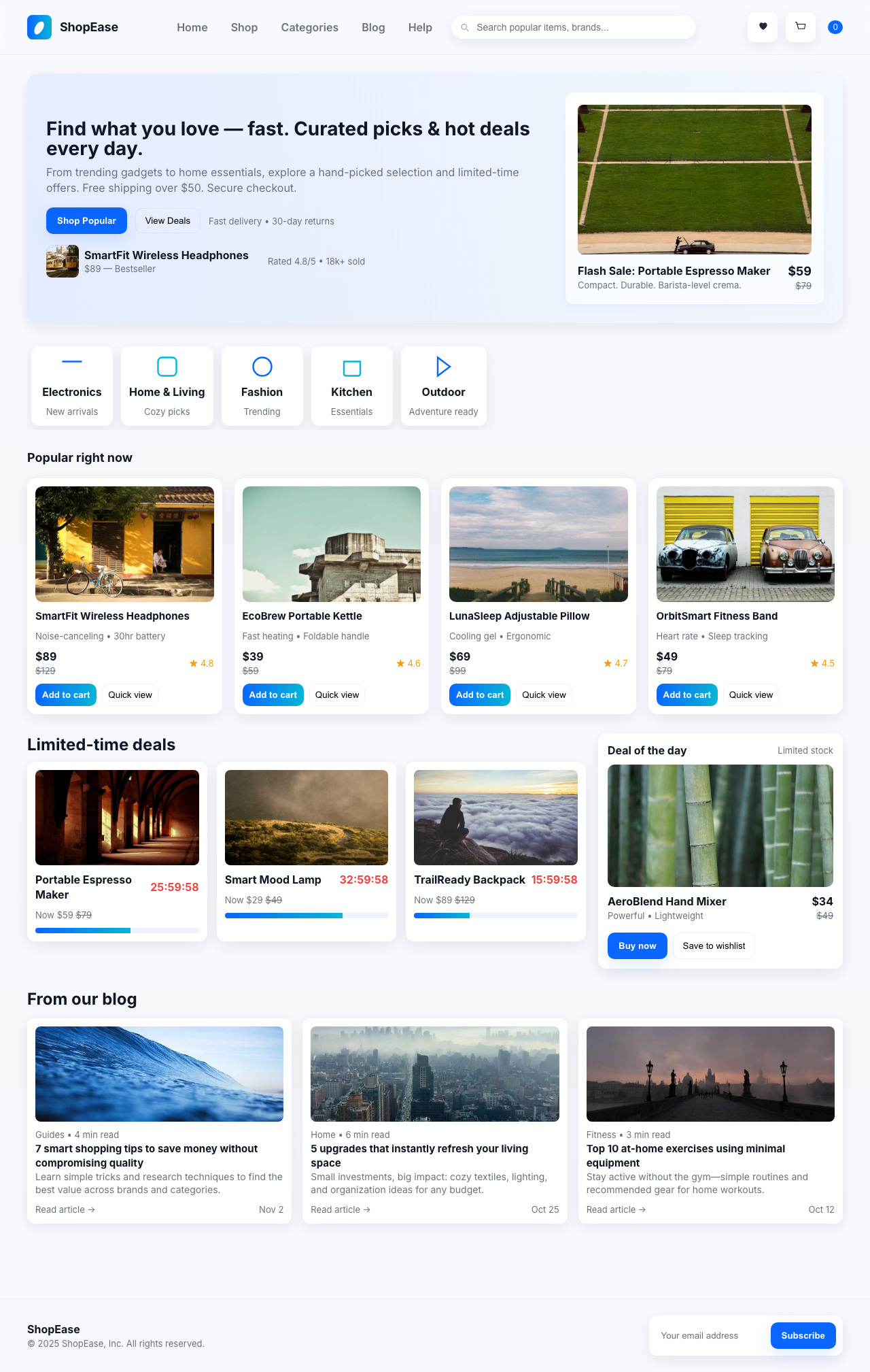 Screenshot sample 47 for shopping-home-page / GPT-5 Mini