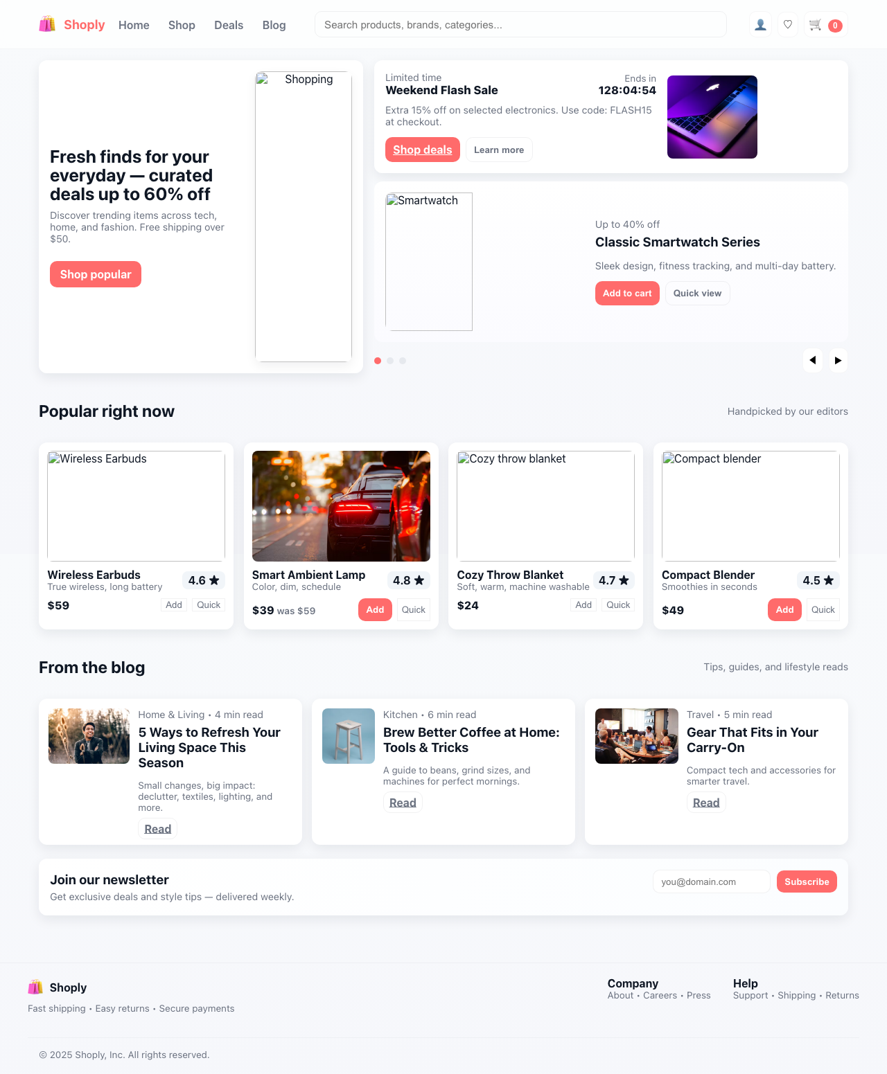 Screenshot sample 48 for shopping-home-page / GPT-5 Mini