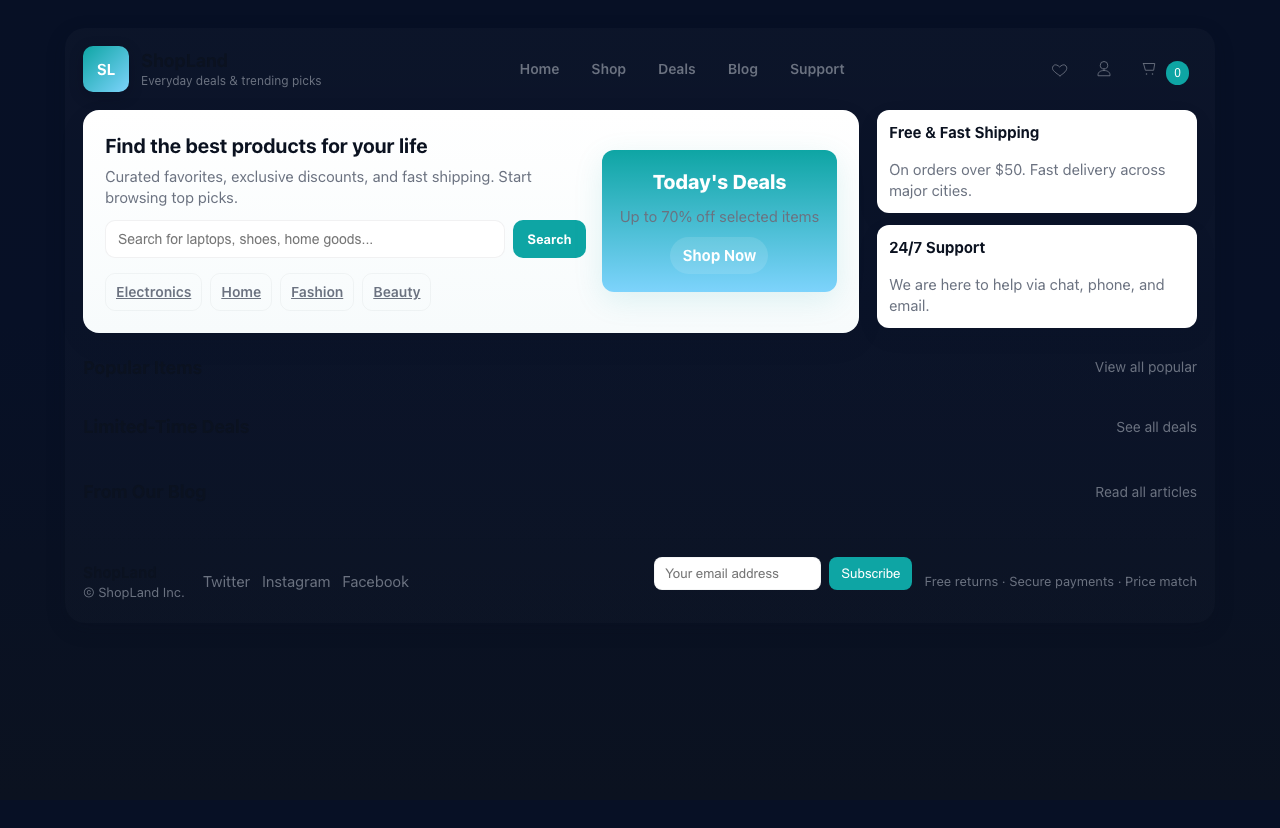 Screenshot sample 49 for shopping-home-page / GPT-5 Mini