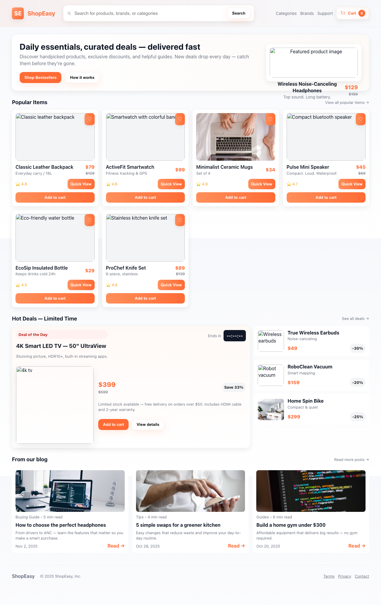 Screenshot sample 50 for shopping-home-page / GPT-5 Mini