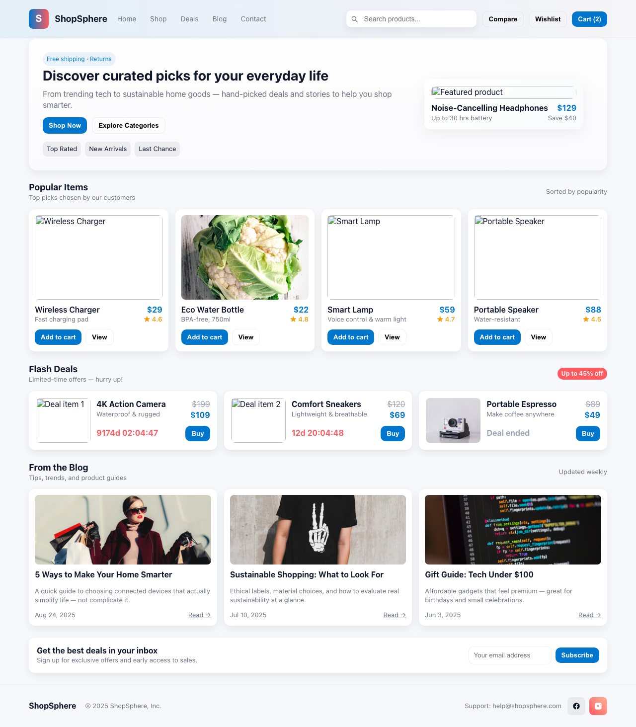 Screenshot sample 52 for shopping-home-page / GPT-5 Mini
