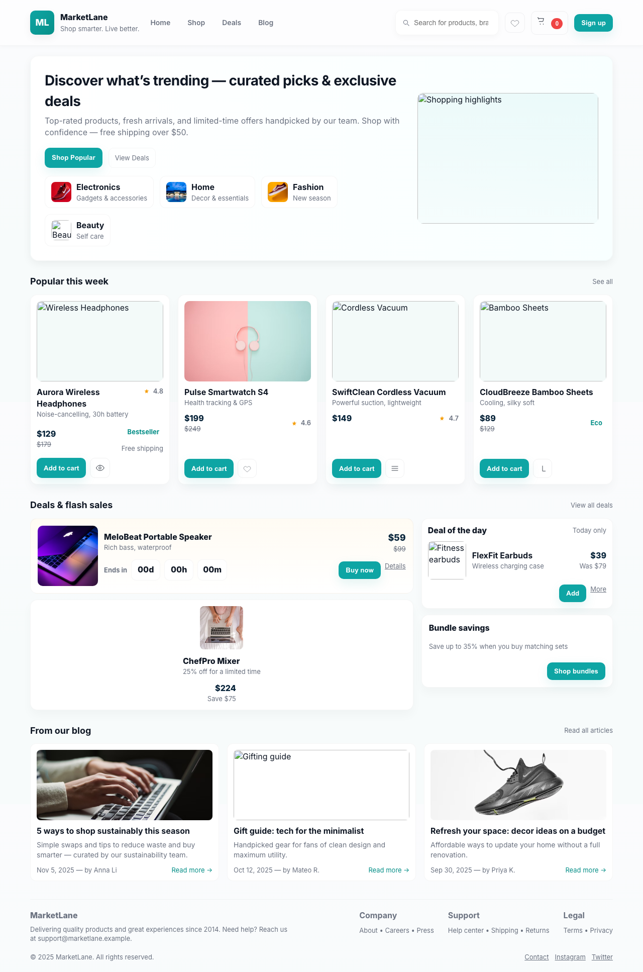 Screenshot sample 53 for shopping-home-page / GPT-5 Mini