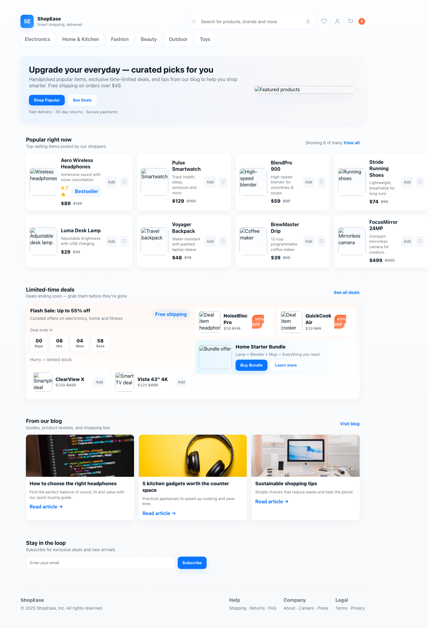 Screenshot sample 54 for shopping-home-page / GPT-5 Mini