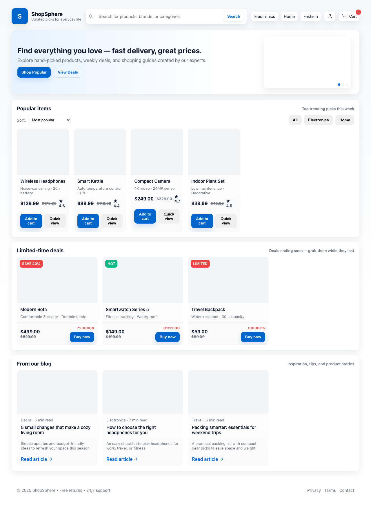Screenshot sample 56 for shopping-home-page / GPT-5 Mini