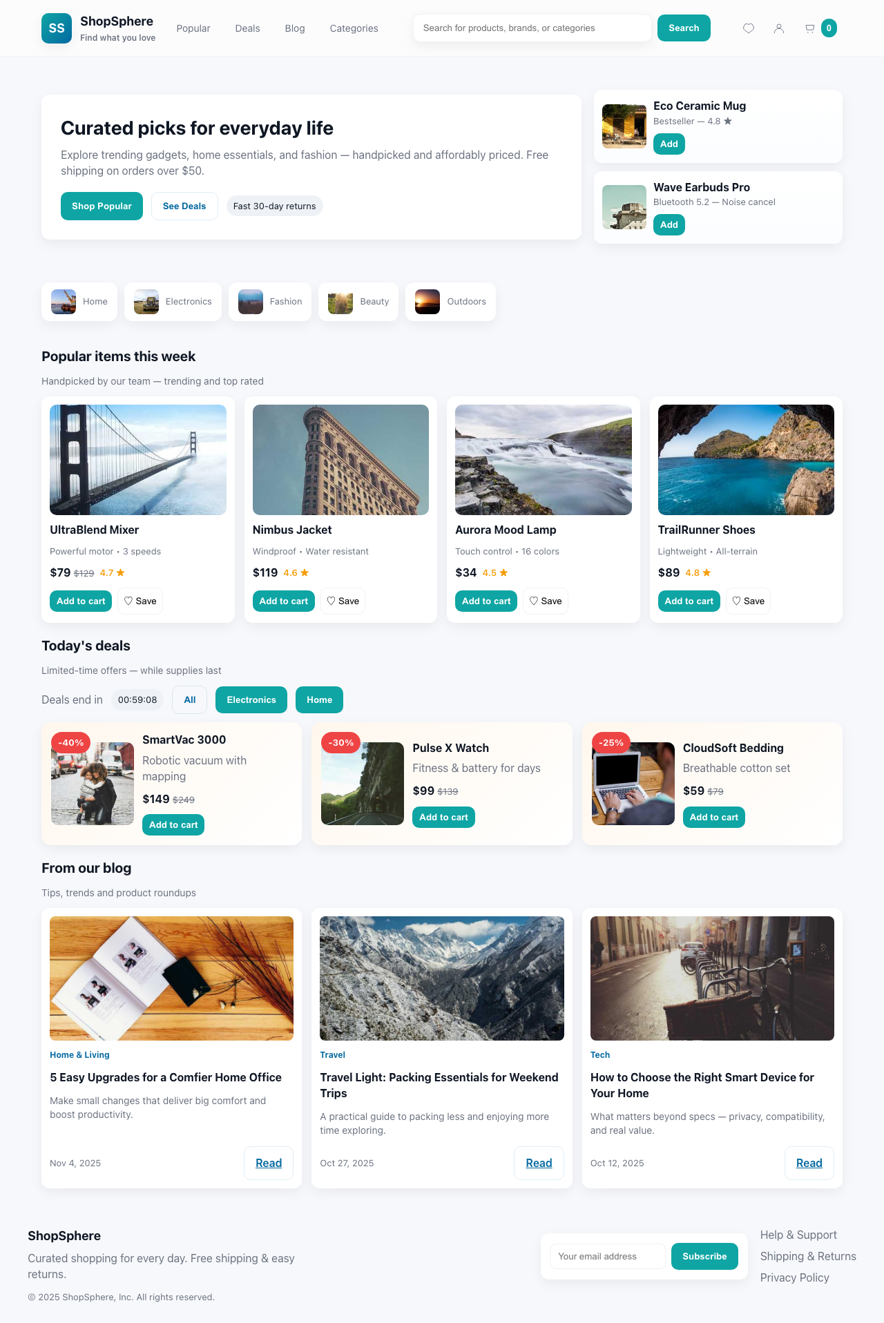 Screenshot sample 57 for shopping-home-page / GPT-5 Mini