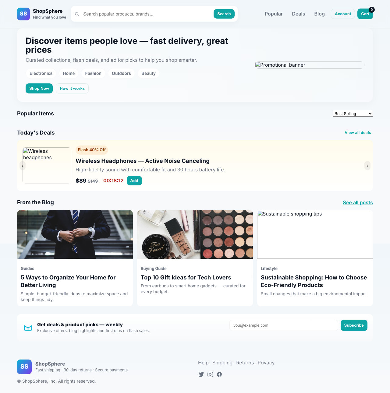 Screenshot sample 61 for shopping-home-page / GPT-5 Mini