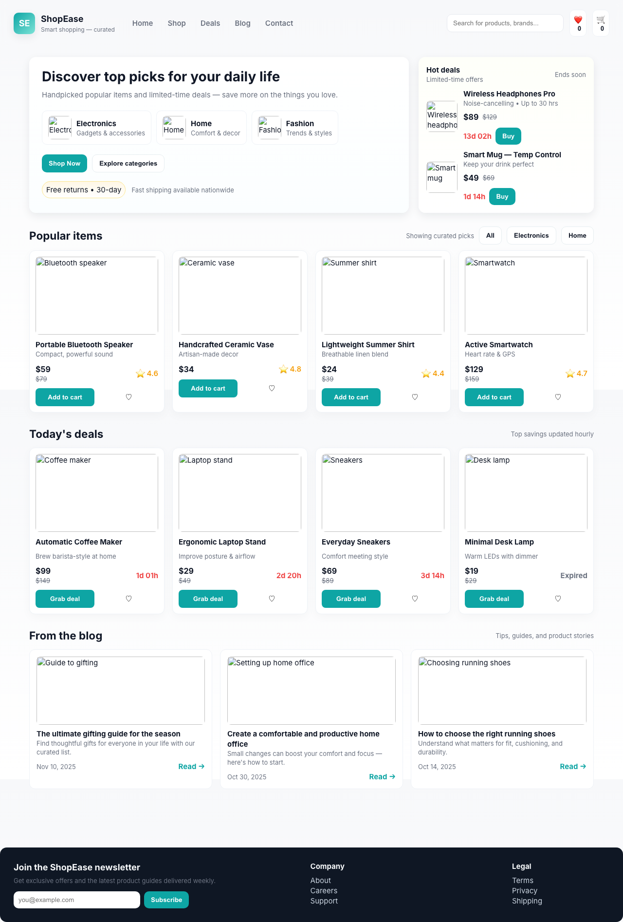 Screenshot sample 63 for shopping-home-page / GPT-5 Mini