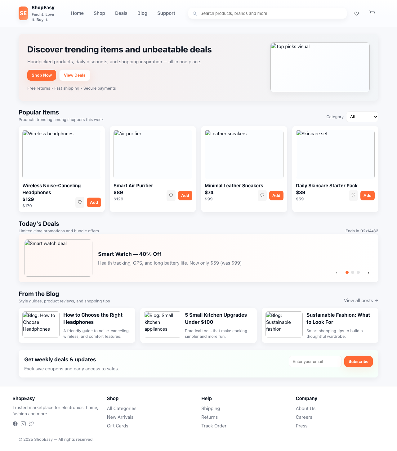 Screenshot sample 64 for shopping-home-page / GPT-5 Mini