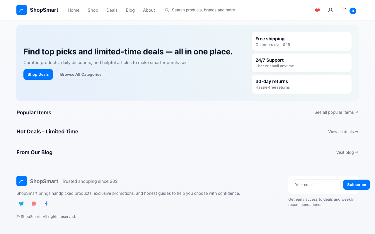 Screenshot sample 65 for shopping-home-page / GPT-5 Mini