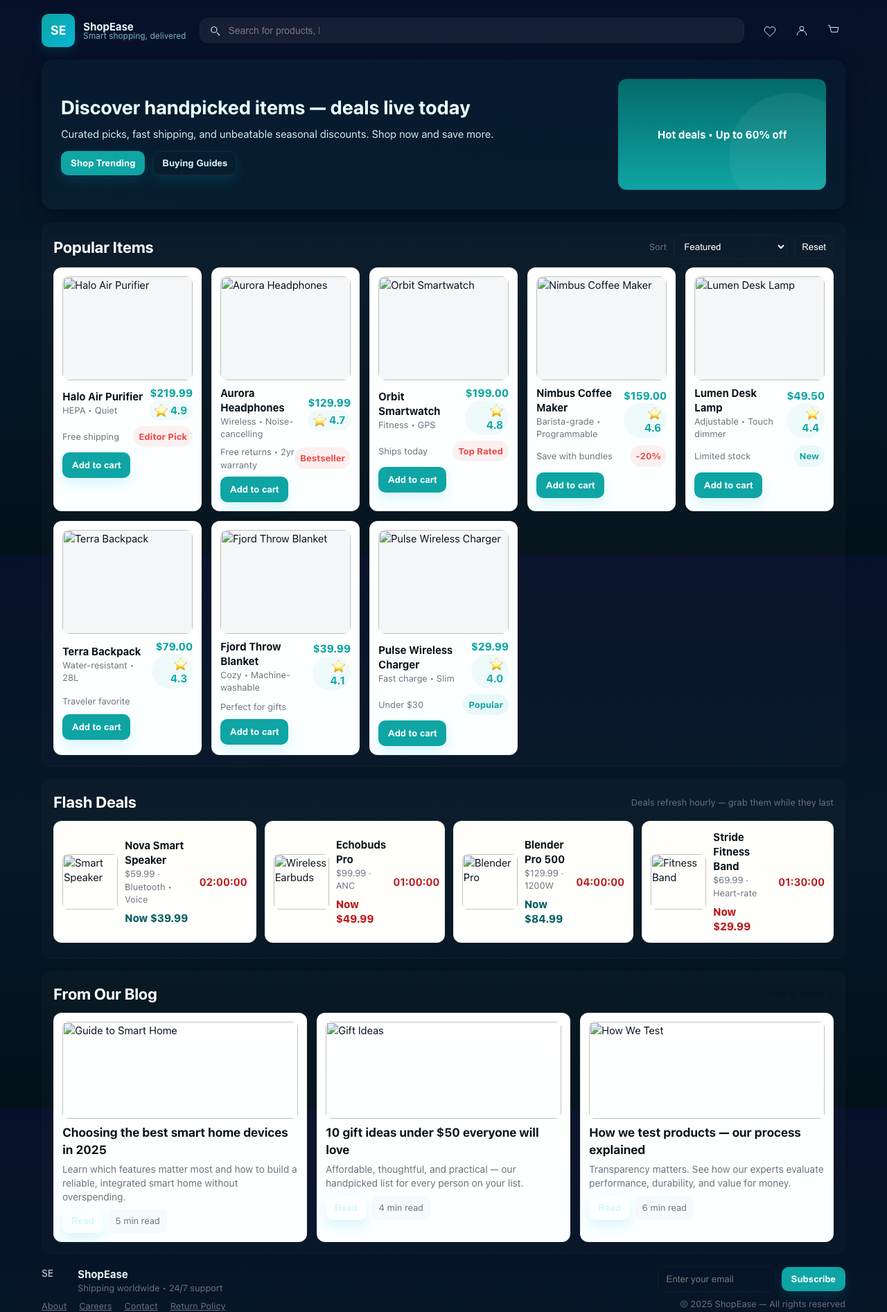 Screenshot sample 67 for shopping-home-page / GPT-5 Mini
