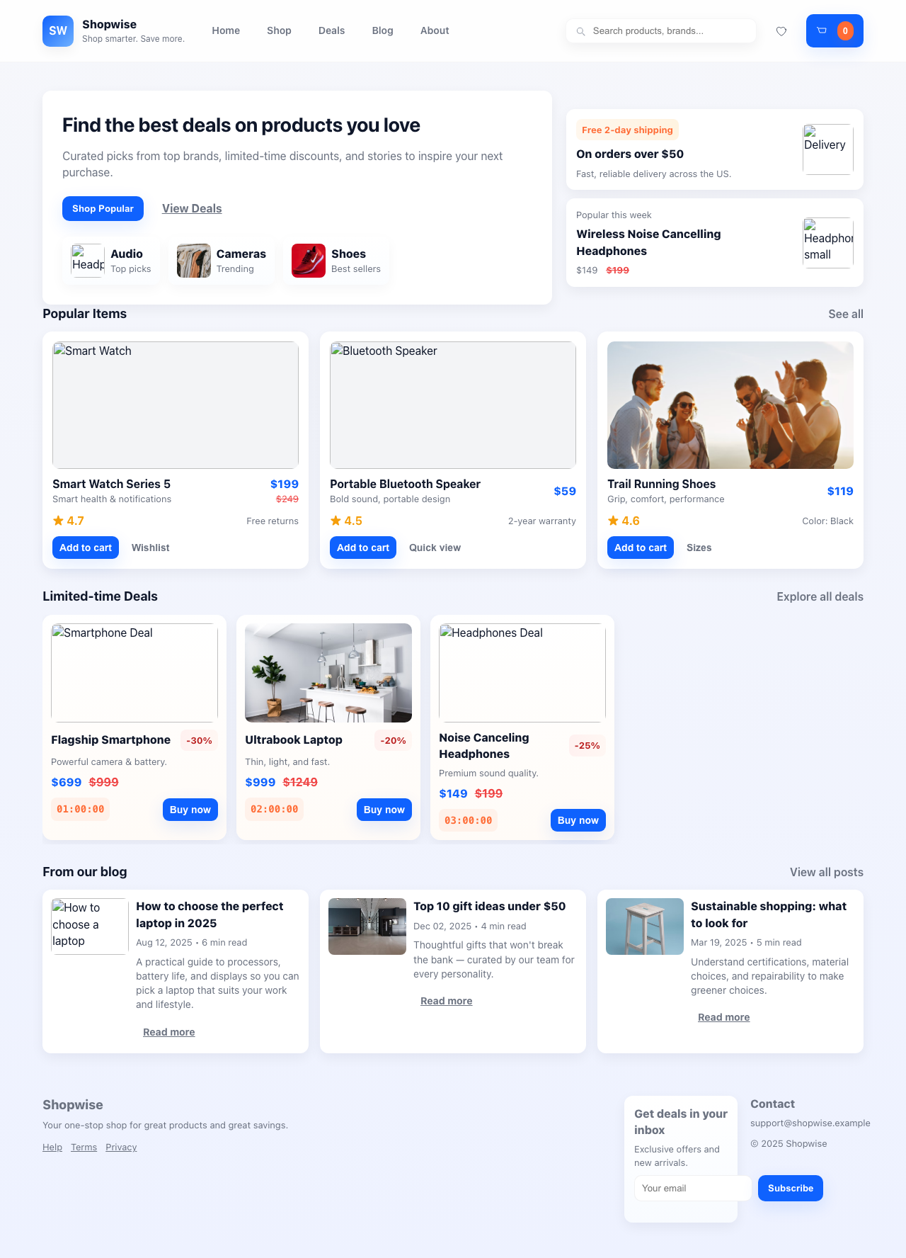 Screenshot sample 71 for shopping-home-page / GPT-5 Mini