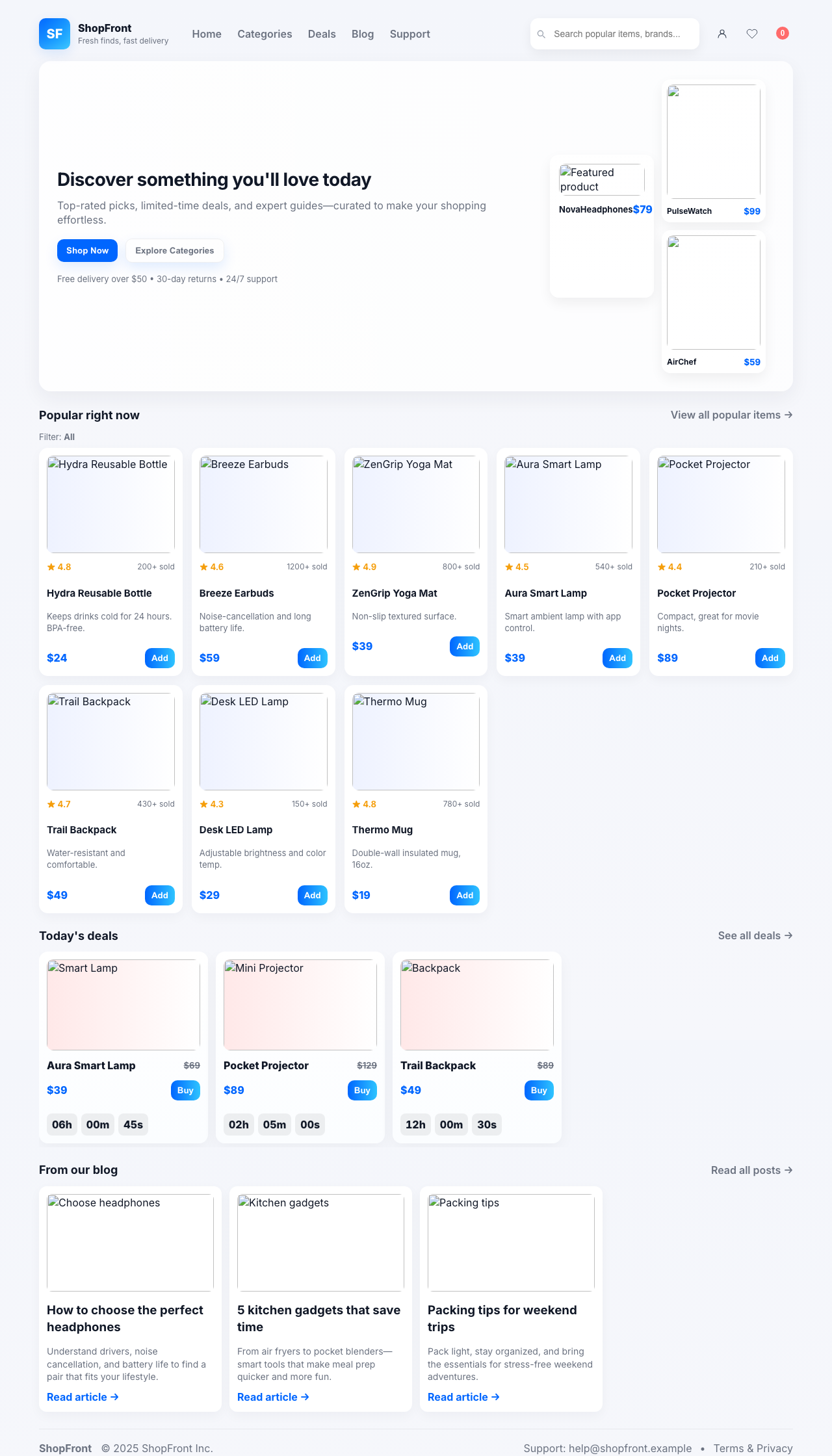 Screenshot sample 72 for shopping-home-page / GPT-5 Mini
