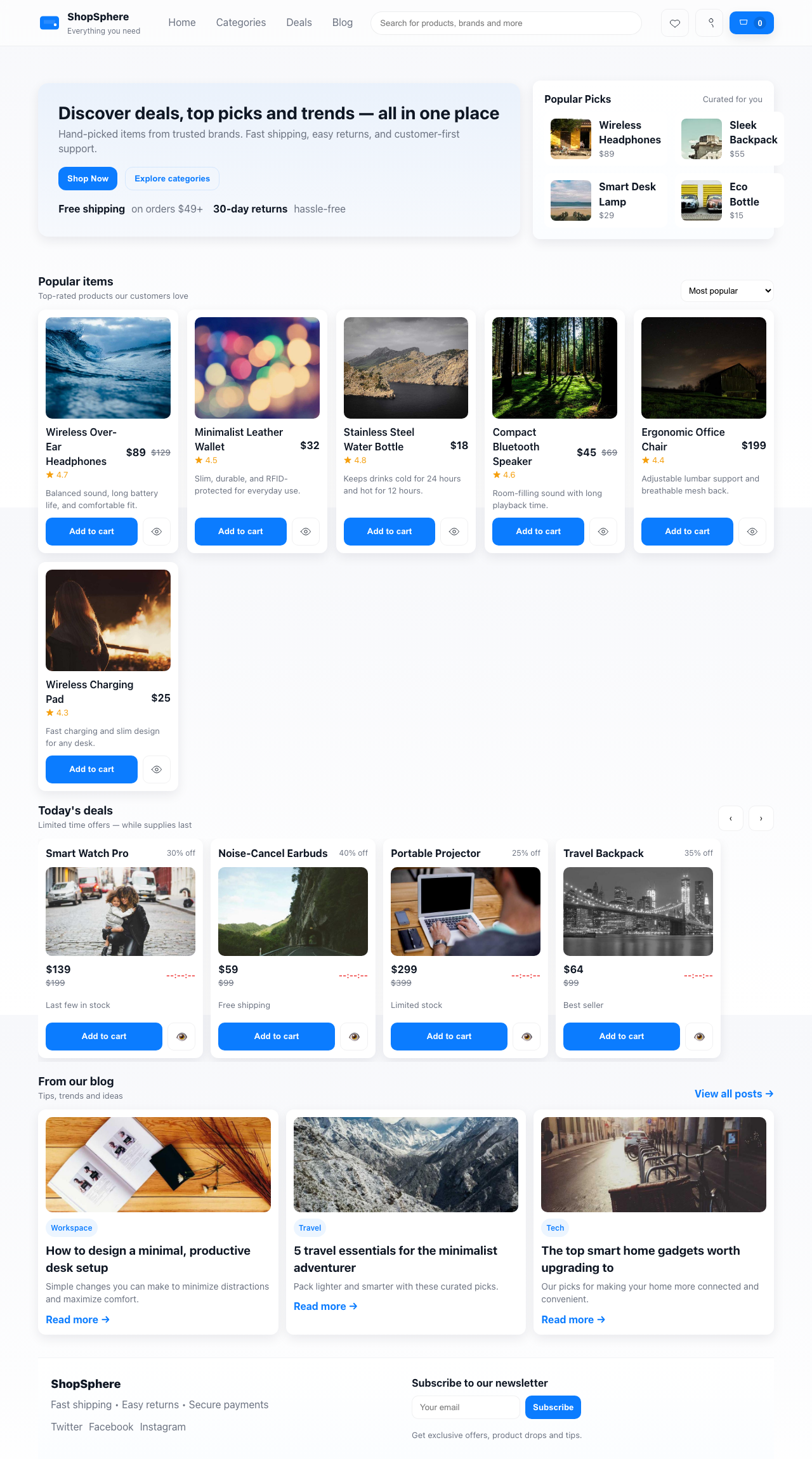 Screenshot sample 73 for shopping-home-page / GPT-5 Mini
