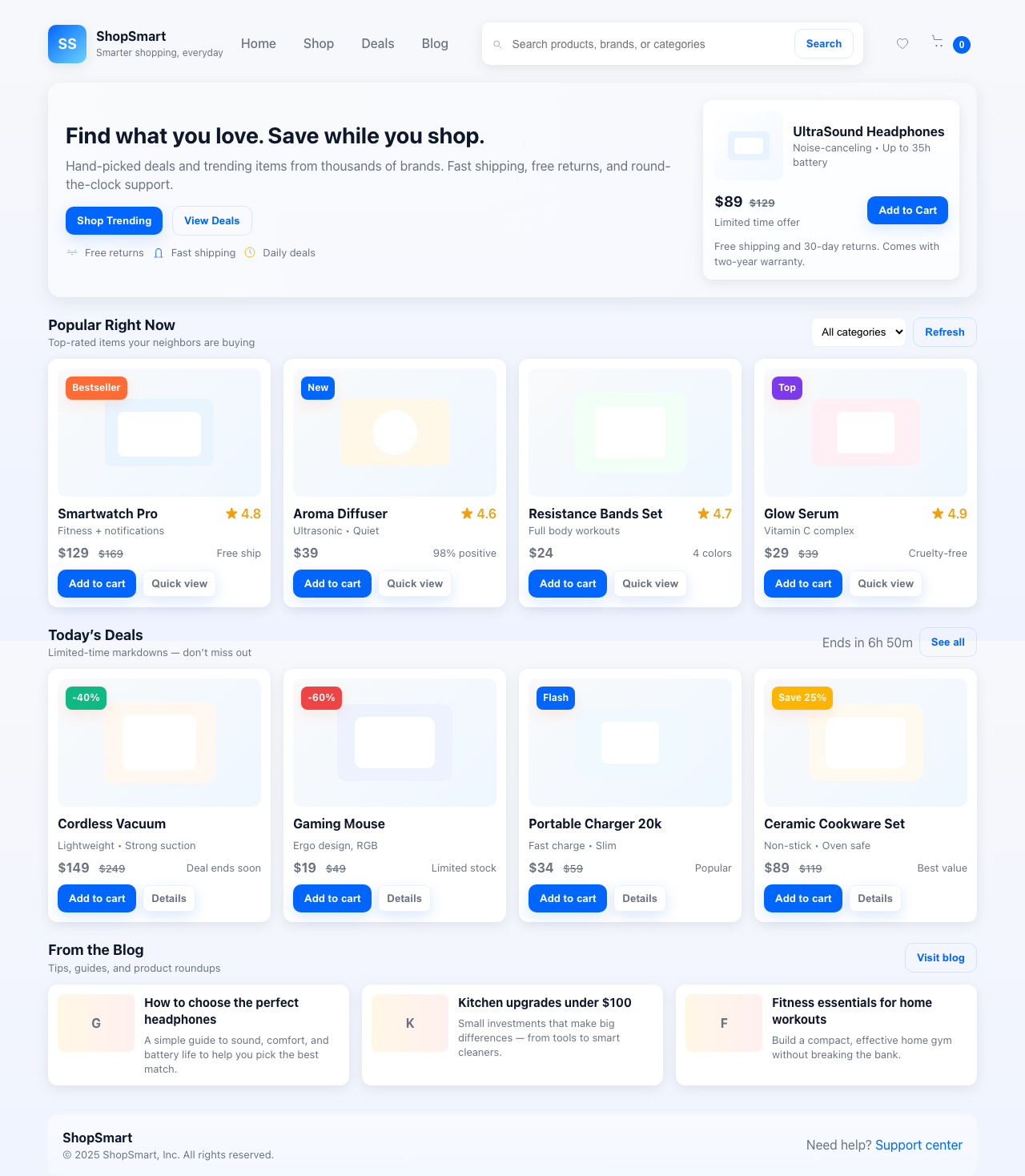 Screenshot sample 75 for shopping-home-page / GPT-5 Mini