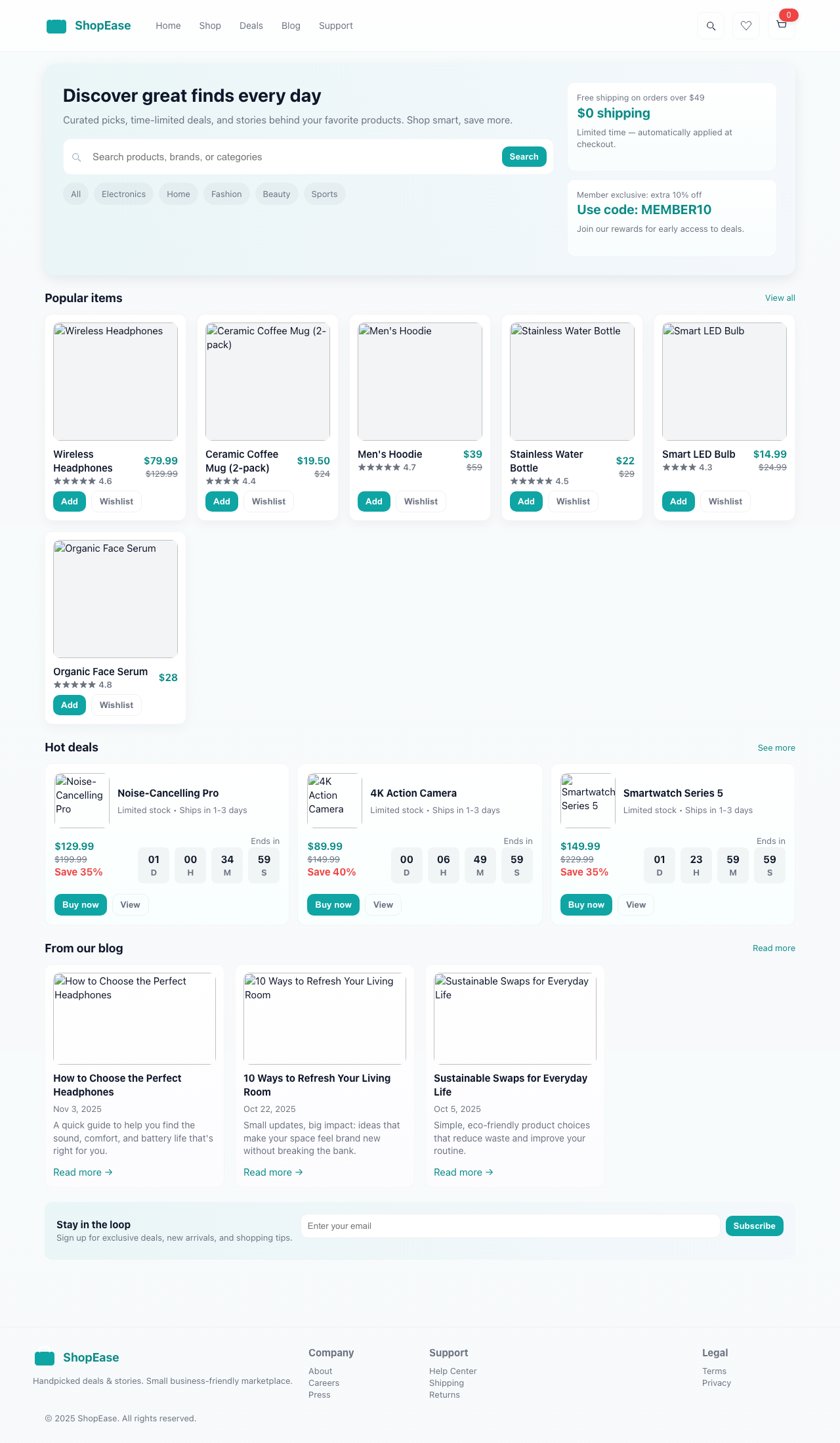 Screenshot sample 76 for shopping-home-page / GPT-5 Mini