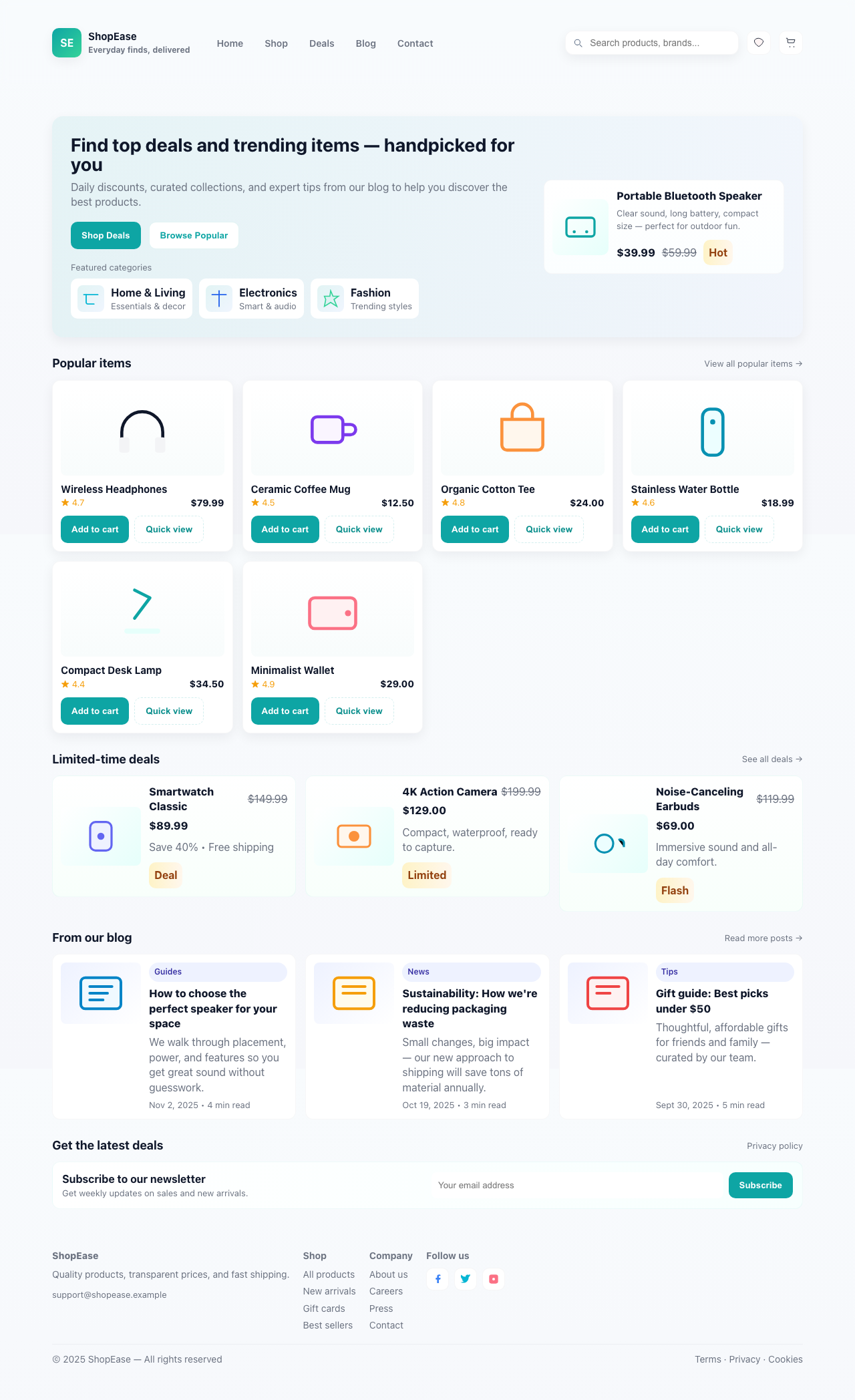 Screenshot sample 78 for shopping-home-page / GPT-5 Mini