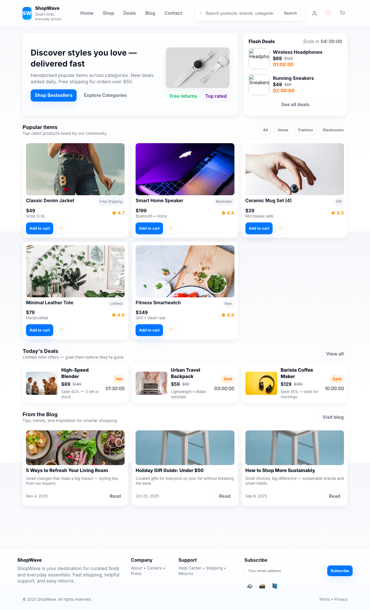 Screenshot sample 84 for shopping-home-page / GPT-5 Mini