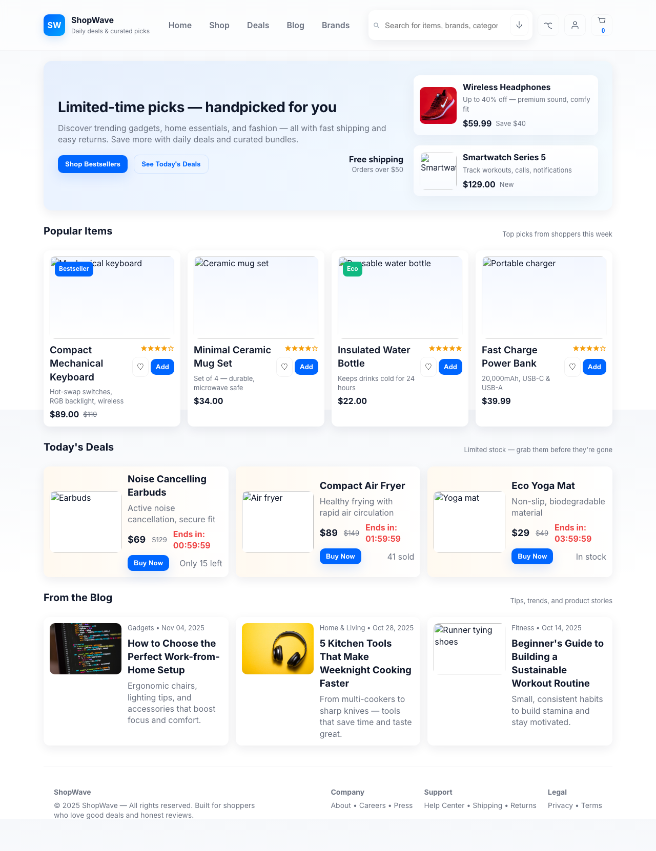 Screenshot sample 87 for shopping-home-page / GPT-5 Mini