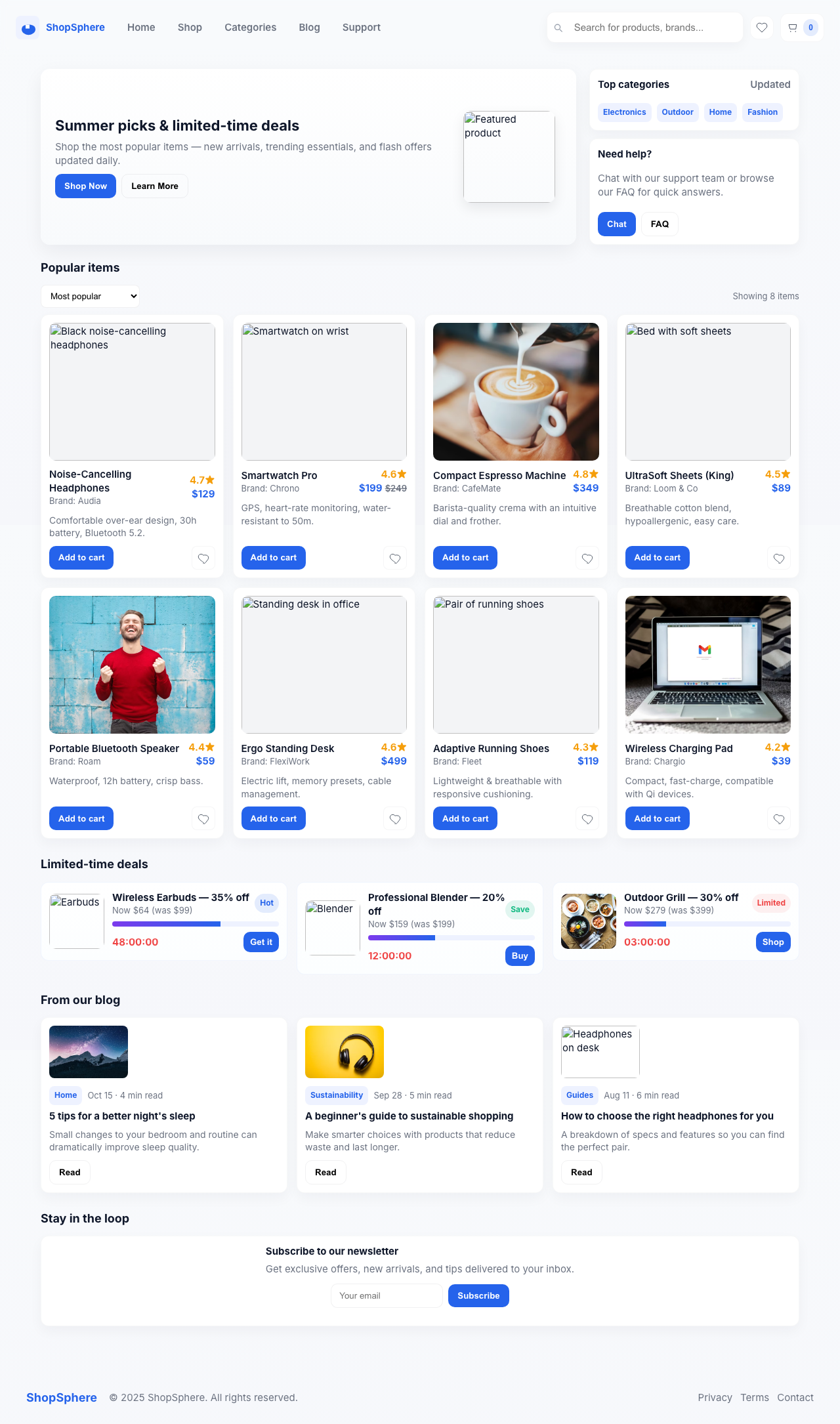 Screenshot sample 9 for shopping-home-page / GPT-5 Mini