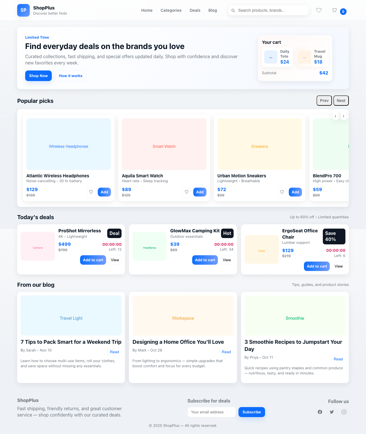 Screenshot sample 92 for shopping-home-page / GPT-5 Mini