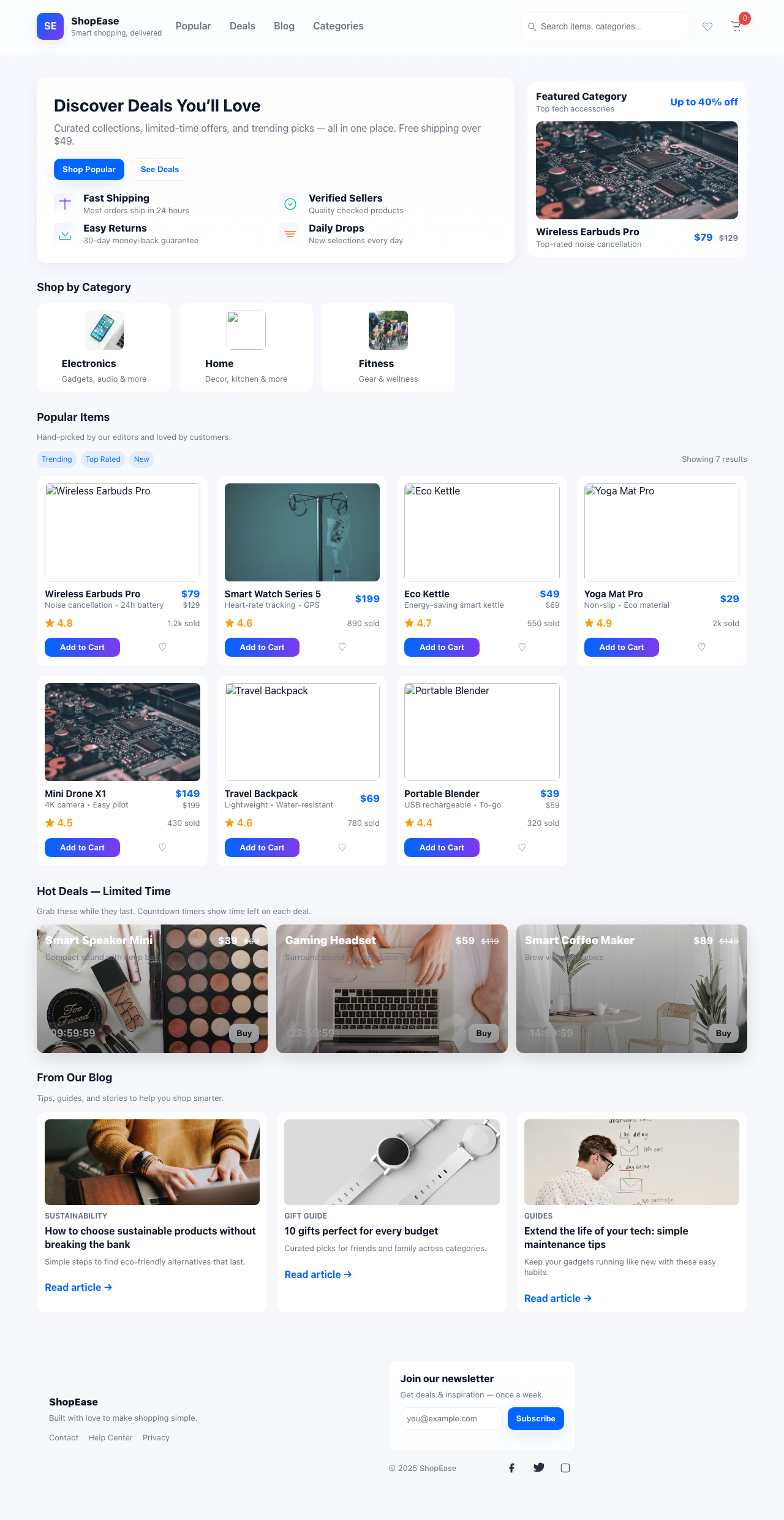 Screenshot sample 93 for shopping-home-page / GPT-5 Mini