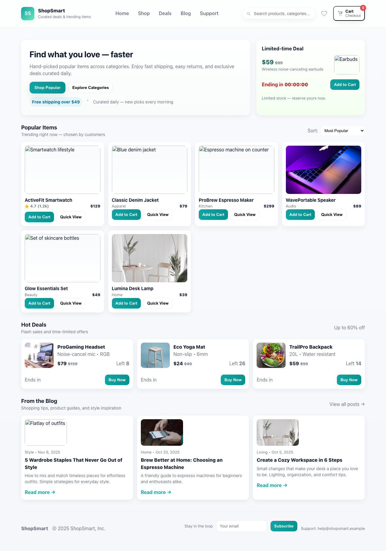 Screenshot sample 95 for shopping-home-page / GPT-5 Mini