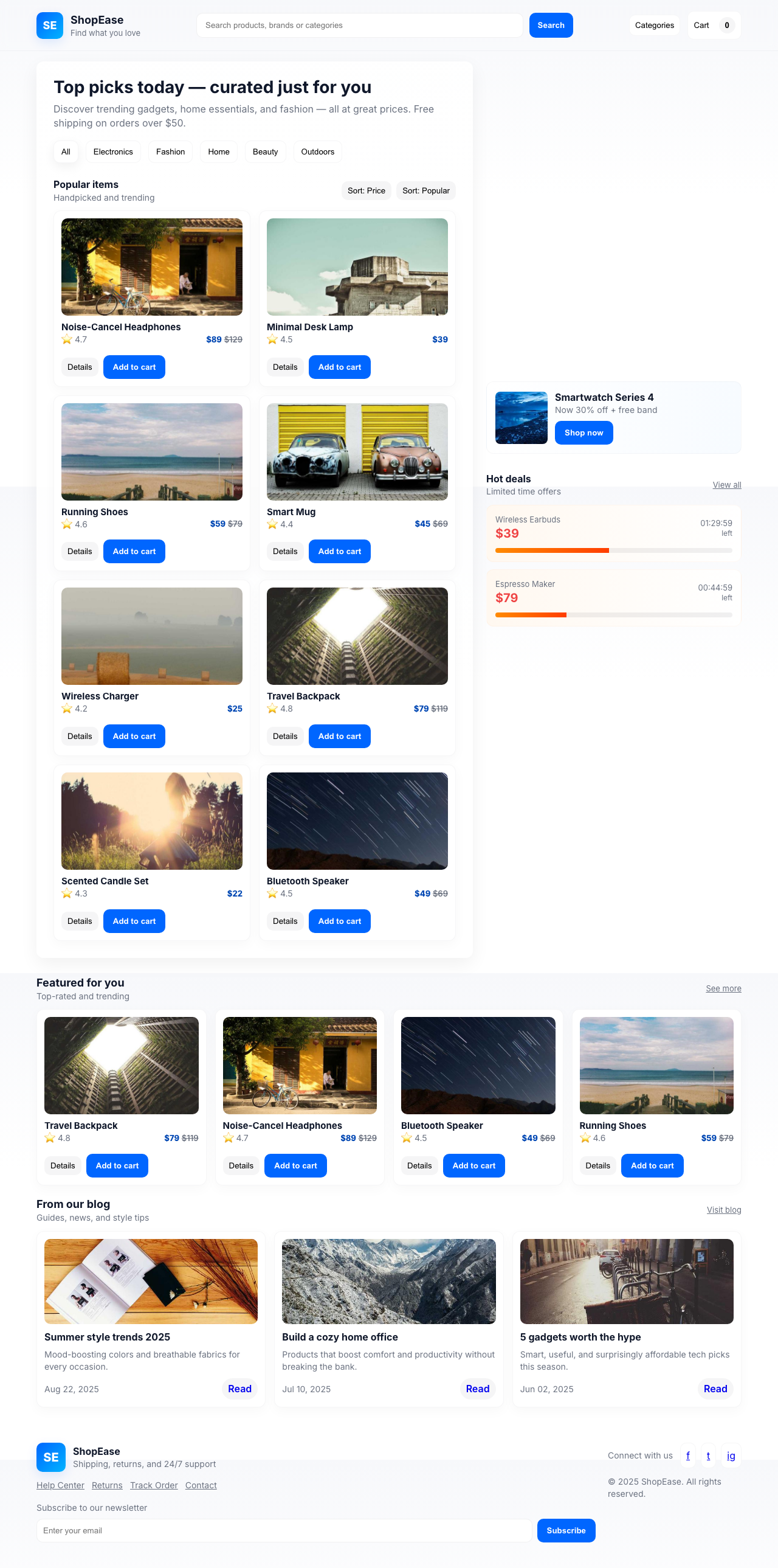 Screenshot sample 96 for shopping-home-page / GPT-5 Mini
