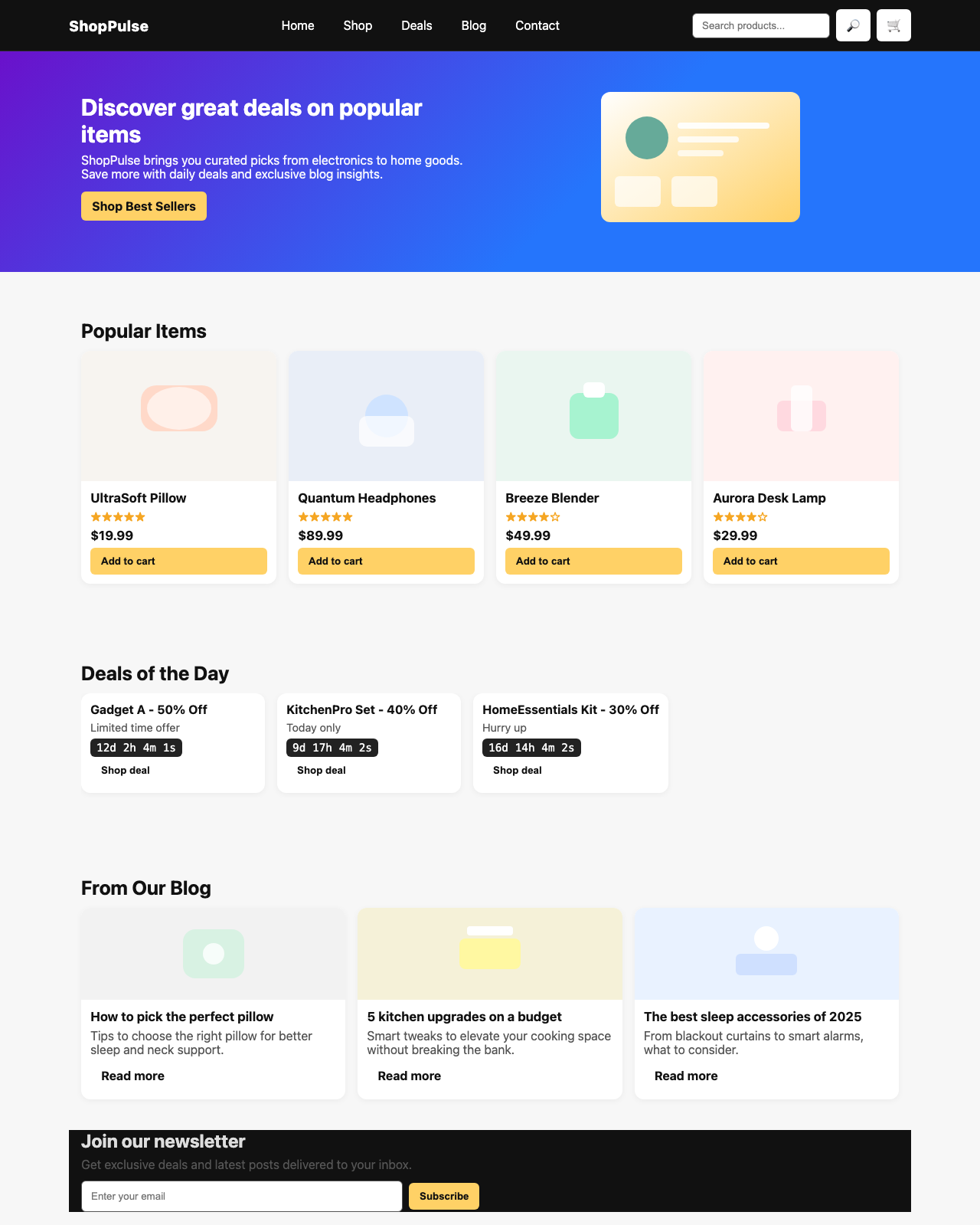 Screenshot sample 13 for shopping-home-page / GPT-5 Nano