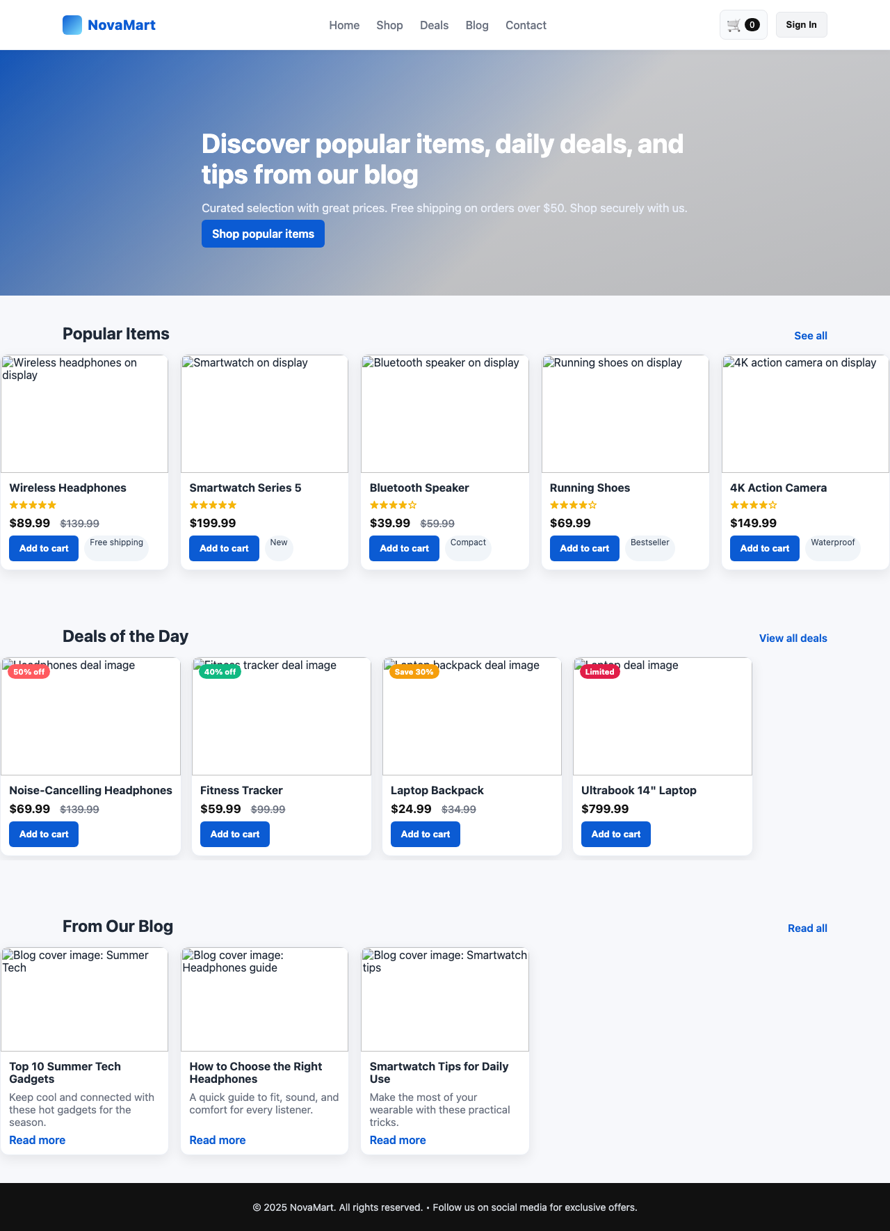 Screenshot sample 19 for shopping-home-page / GPT-5 Nano
