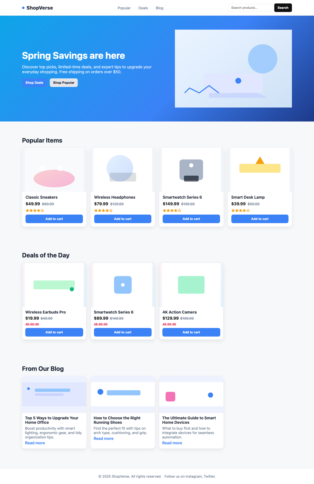 Screenshot sample 22 for shopping-home-page / GPT-5 Nano