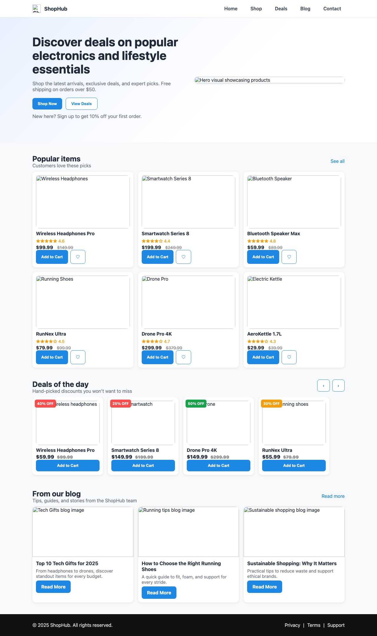 Screenshot sample 25 for shopping-home-page / GPT-5 Nano