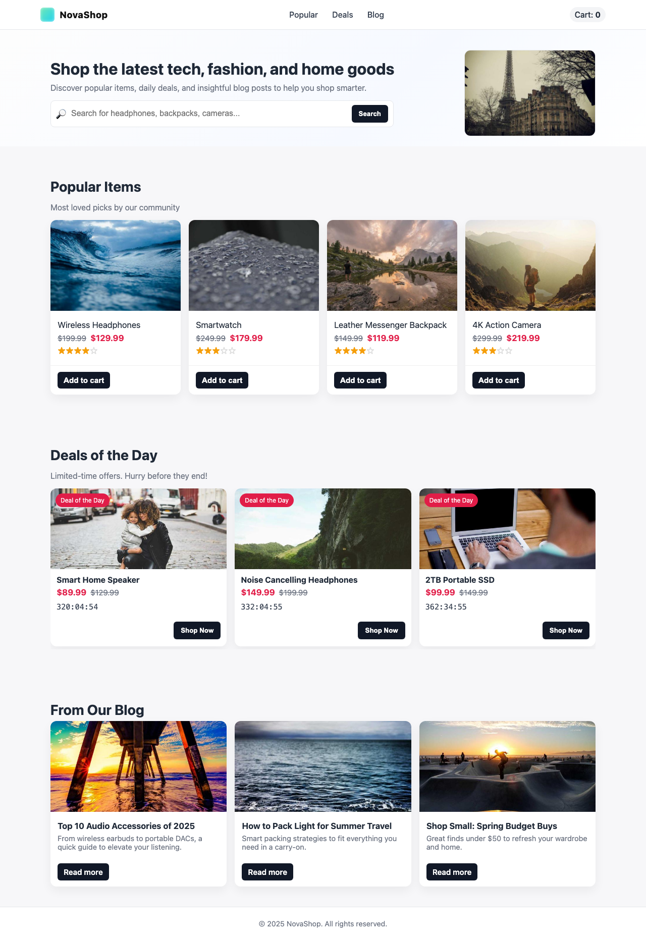 Screenshot sample 27 for shopping-home-page / GPT-5 Nano