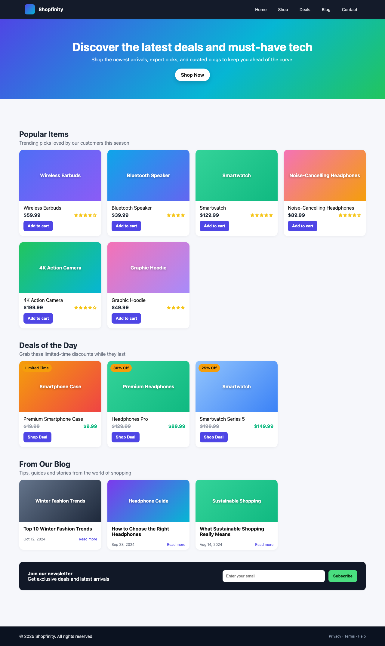 Screenshot sample 30 for shopping-home-page / GPT-5 Nano