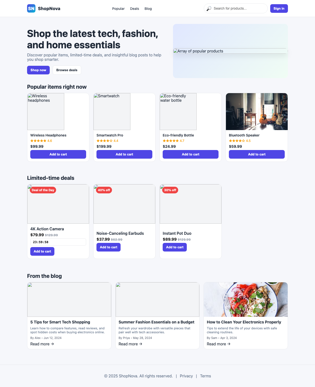 Screenshot sample 34 for shopping-home-page / GPT-5 Nano