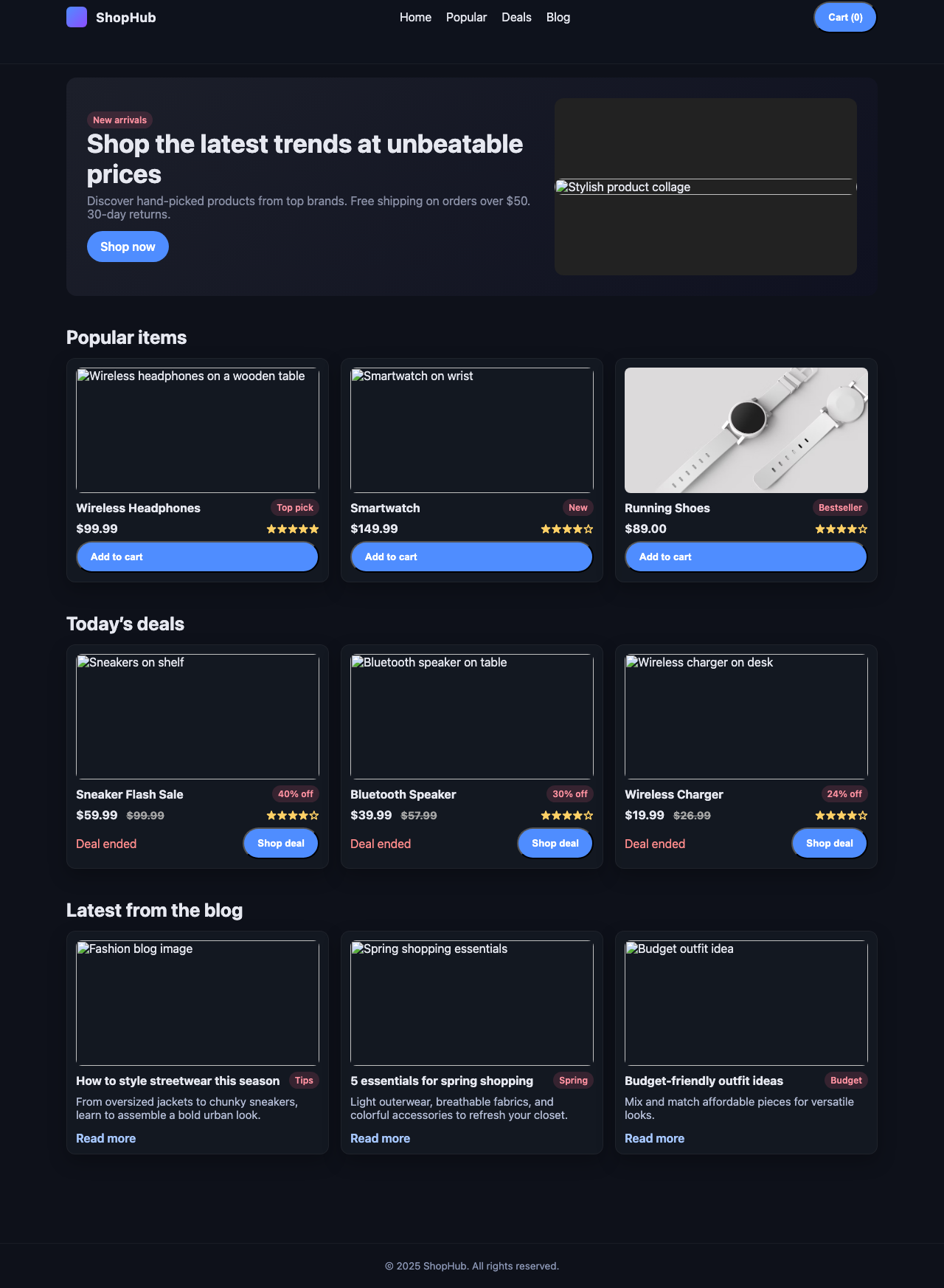 Screenshot sample 36 for shopping-home-page / GPT-5 Nano