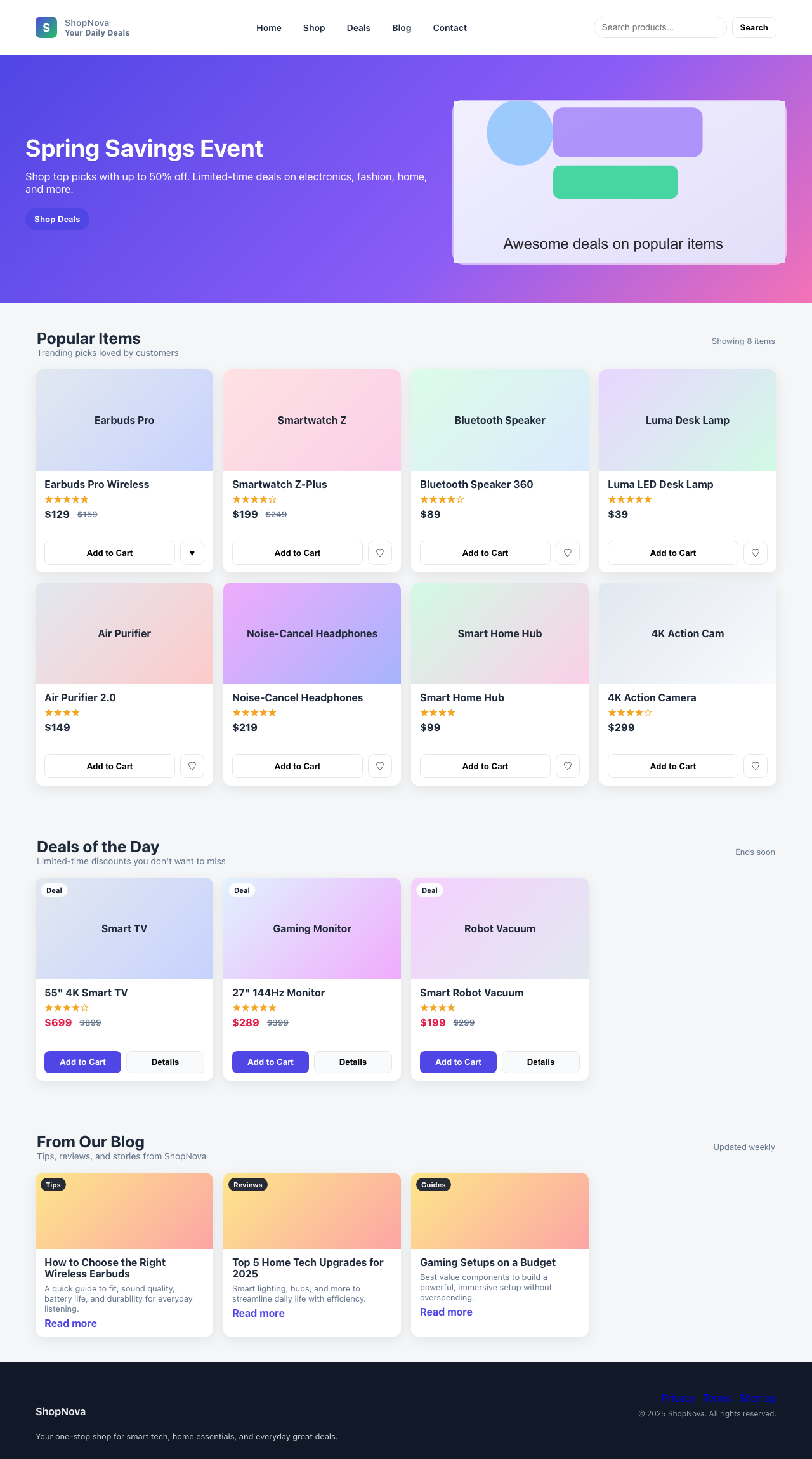 Screenshot sample 38 for shopping-home-page / GPT-5 Nano