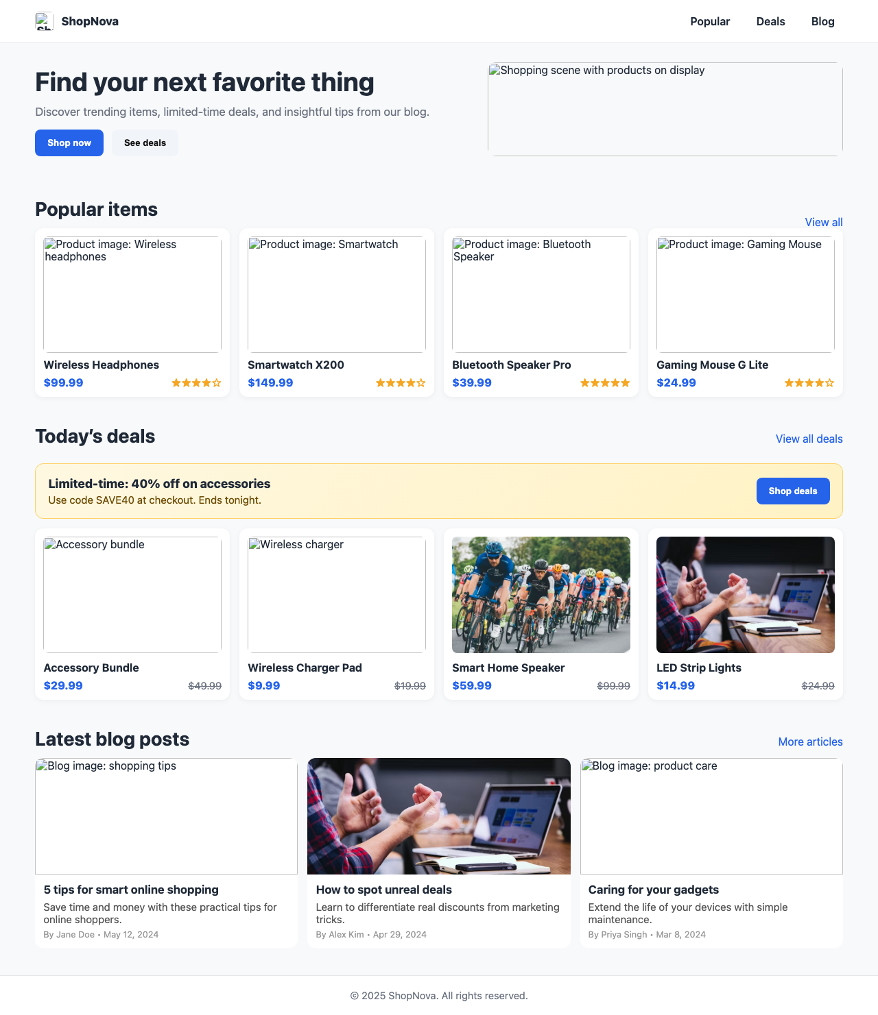 Screenshot sample 39 for shopping-home-page / GPT-5 Nano