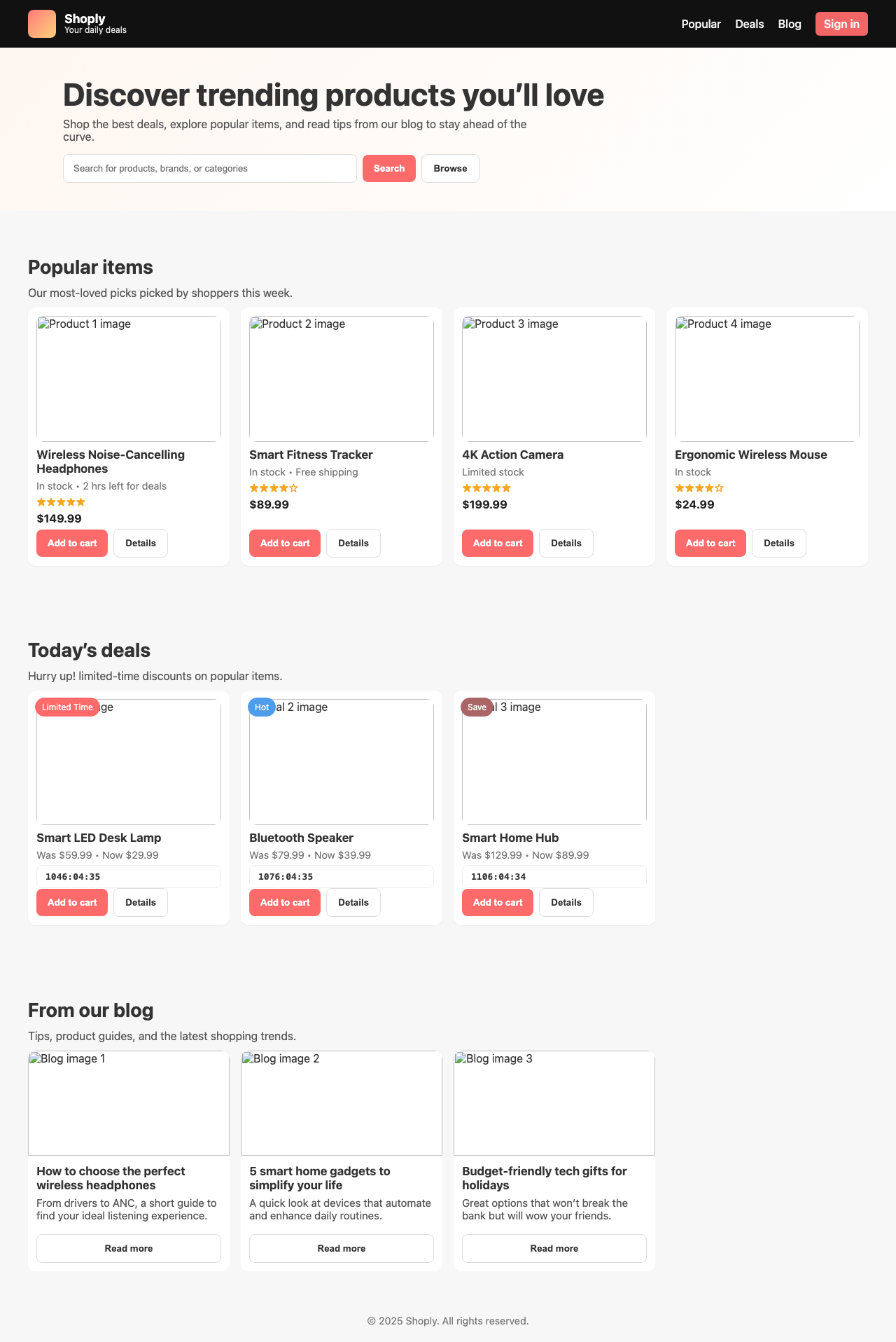 Screenshot sample 40 for shopping-home-page / GPT-5 Nano