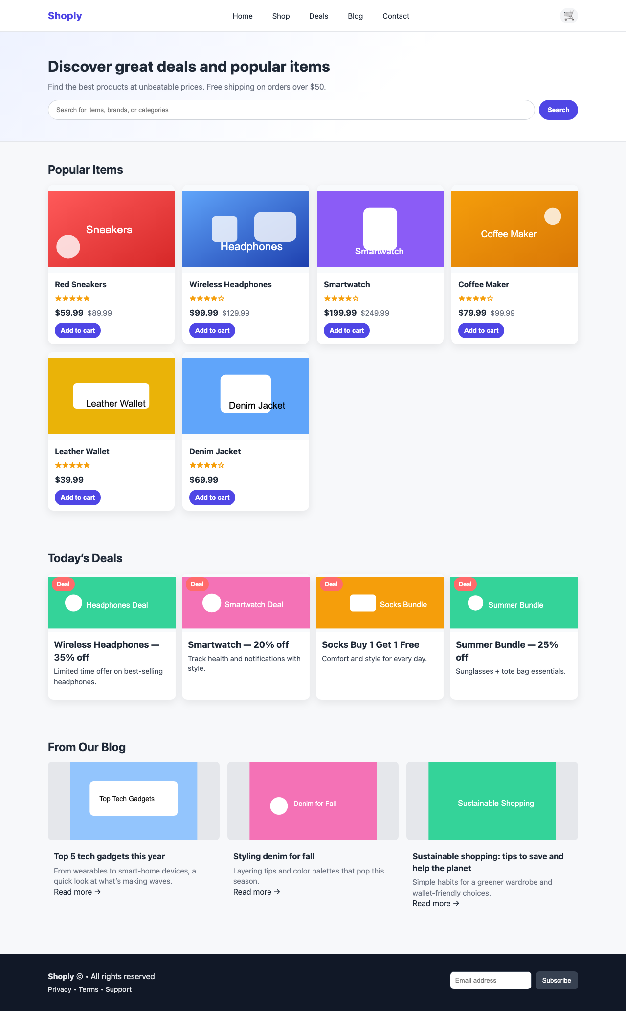Screenshot sample 42 for shopping-home-page / GPT-5 Nano