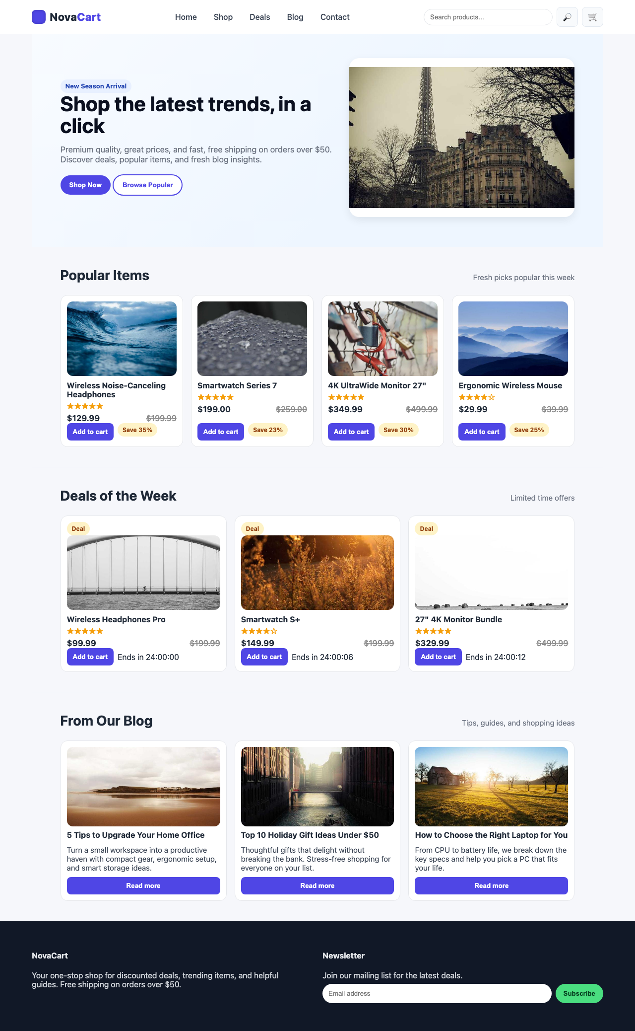 Screenshot sample 43 for shopping-home-page / GPT-5 Nano