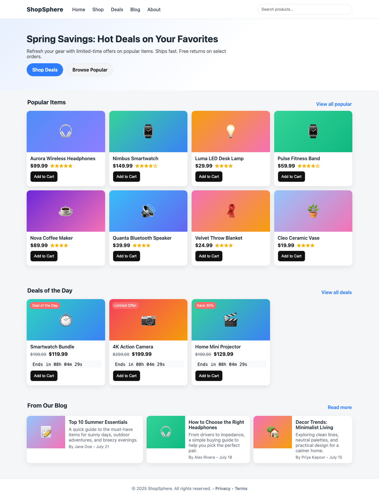 Screenshot sample 44 for shopping-home-page / GPT-5 Nano