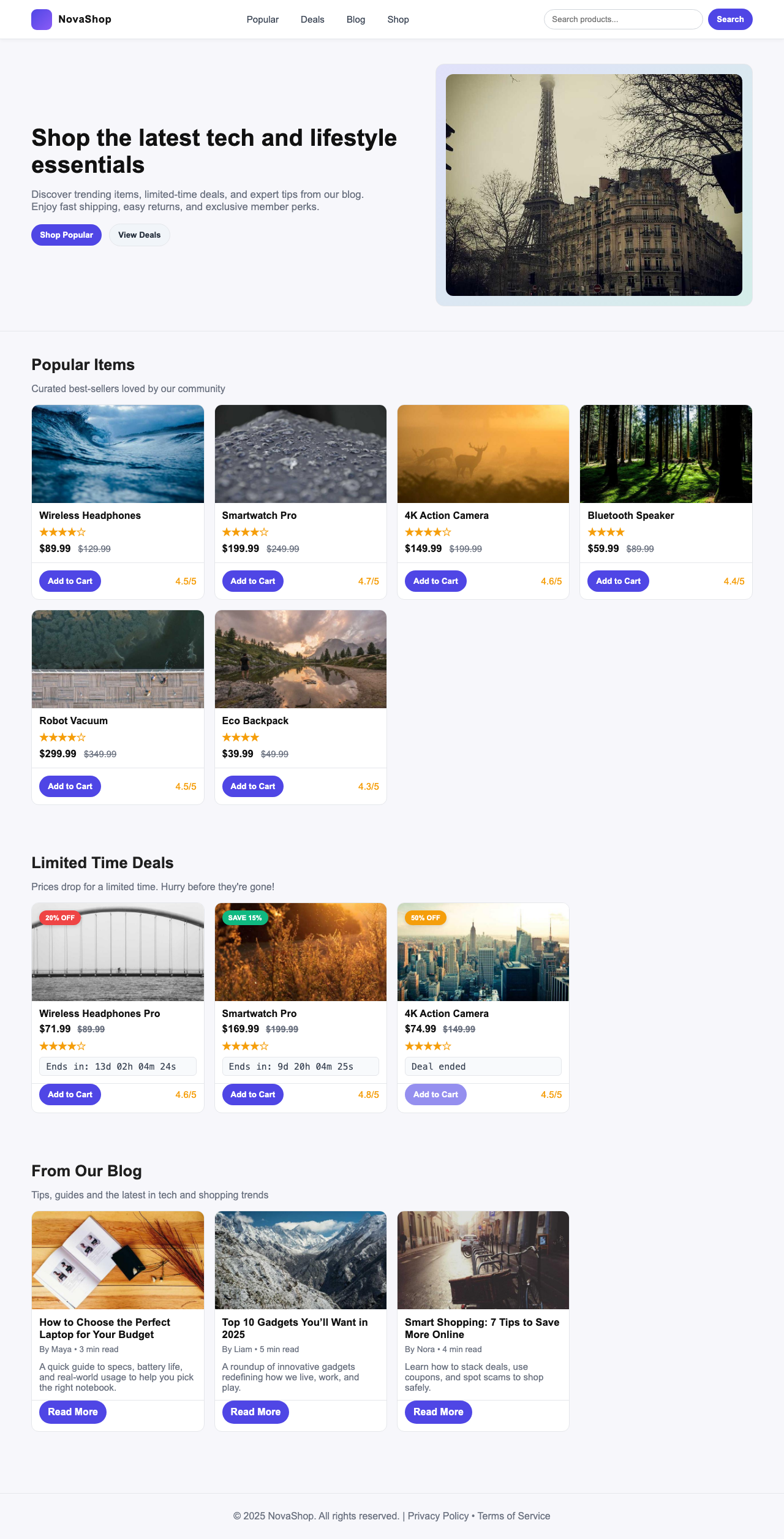 Screenshot sample 47 for shopping-home-page / GPT-5 Nano