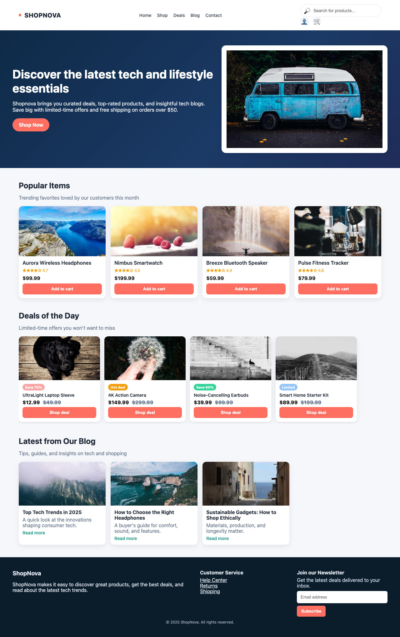 Screenshot sample 49 for shopping-home-page / GPT-5 Nano