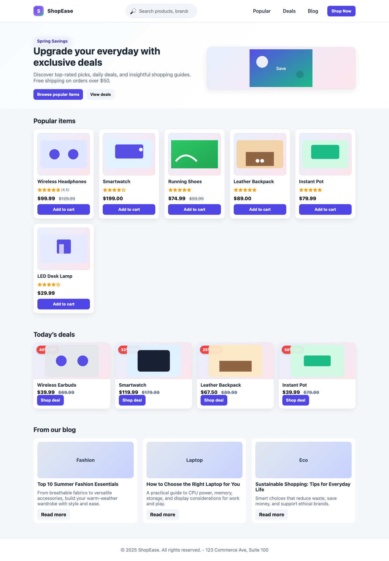 Screenshot sample 55 for shopping-home-page / GPT-5 Nano